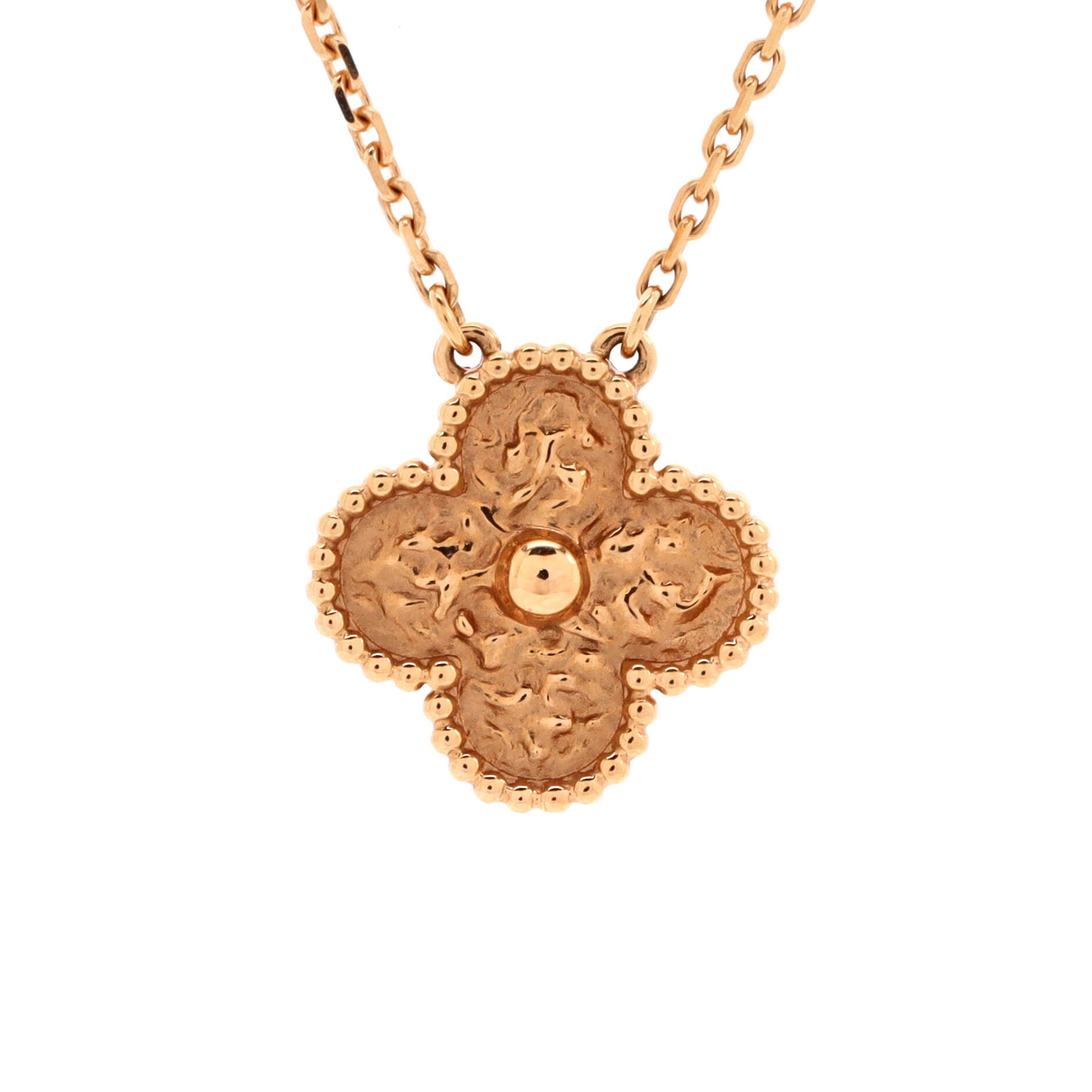 Vintage Alhambra Pendant Necklace 18K Rose Gold