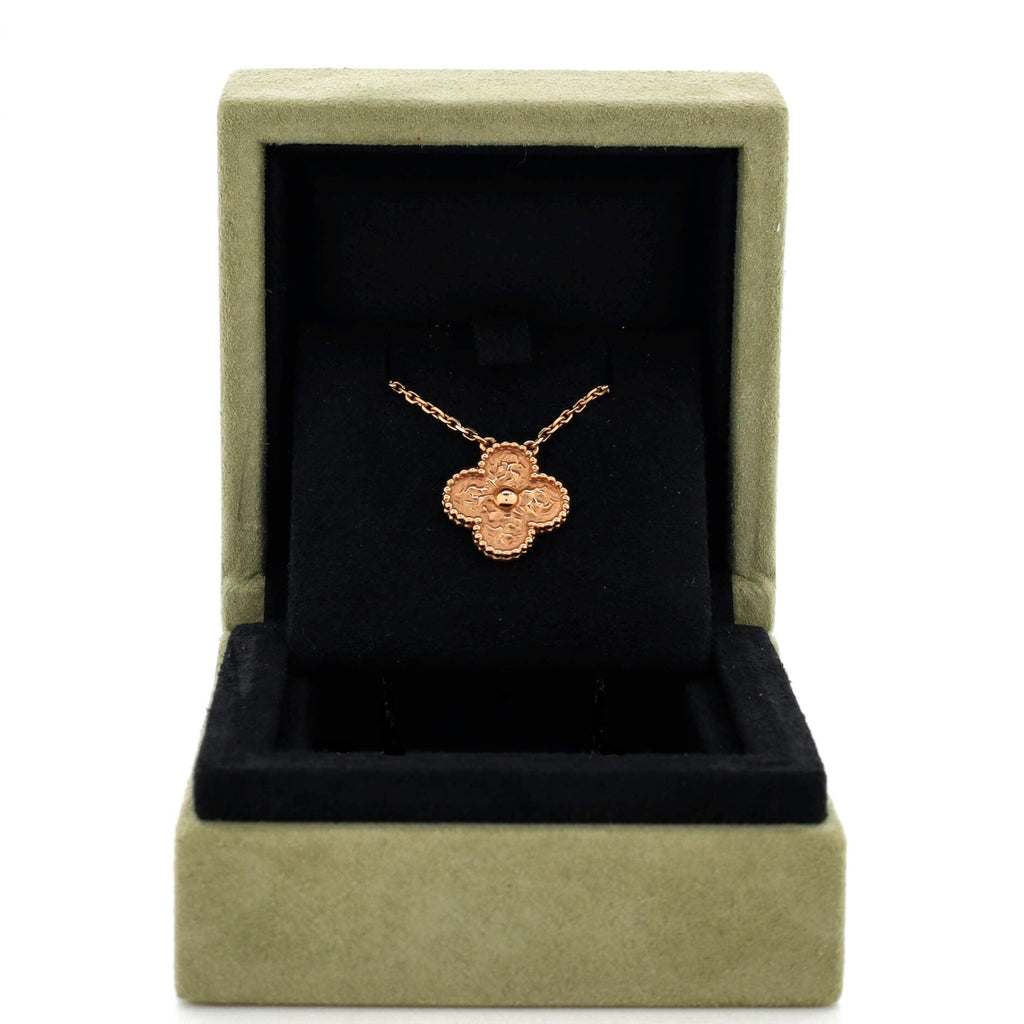 Vintage Alhambra Pendant Necklace 18K Rose Gold