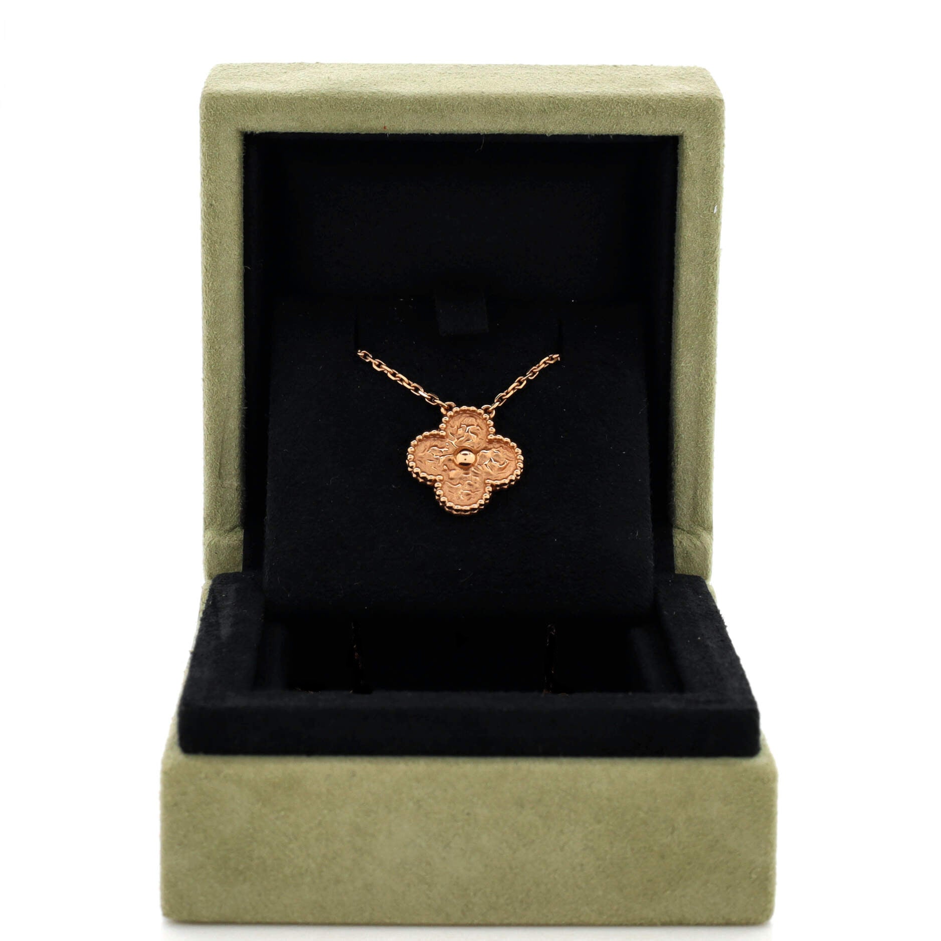 Vintage Alhambra Pendant Necklace 18K Rose Gold
