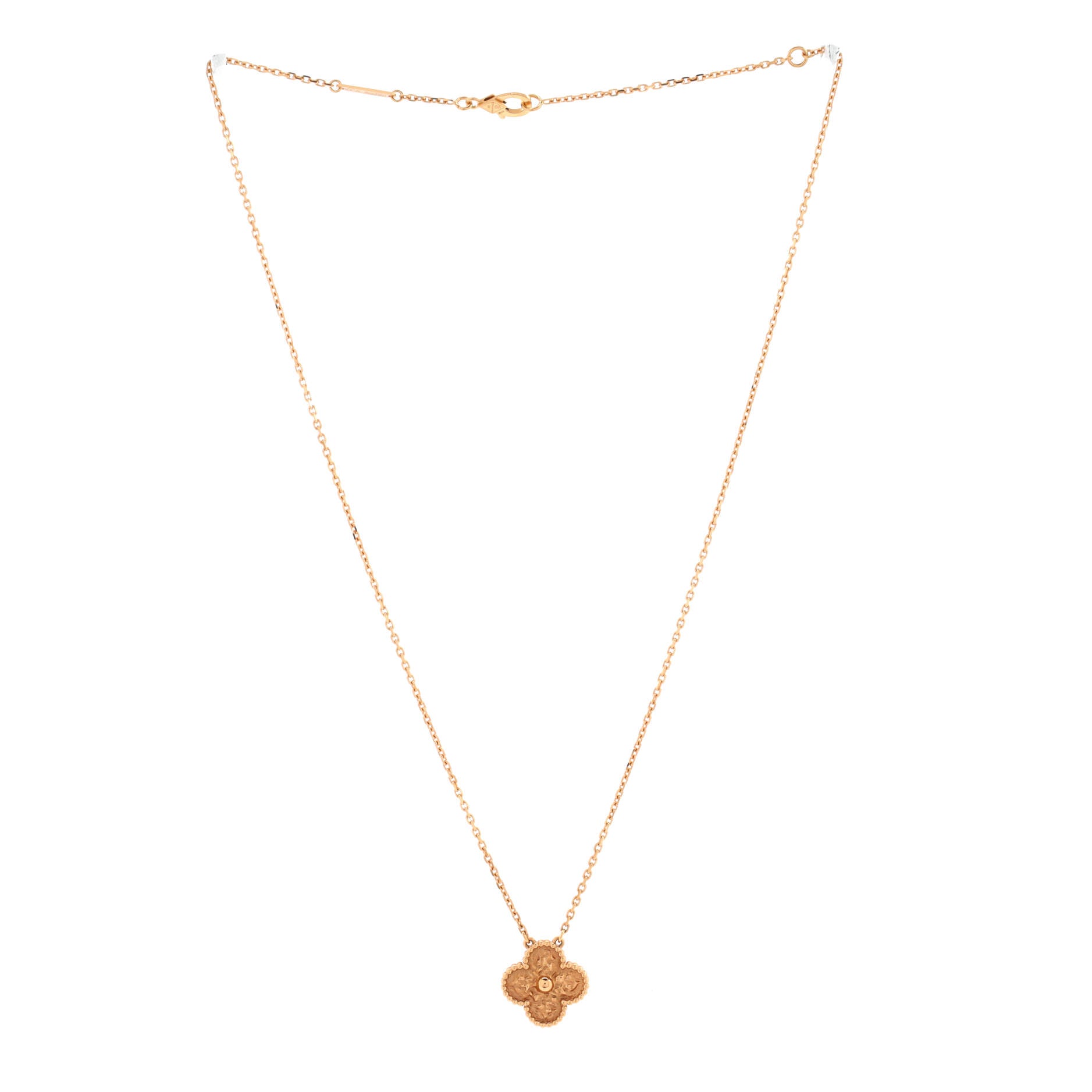 Vintage Alhambra Pendant Necklace 18K Rose Gold