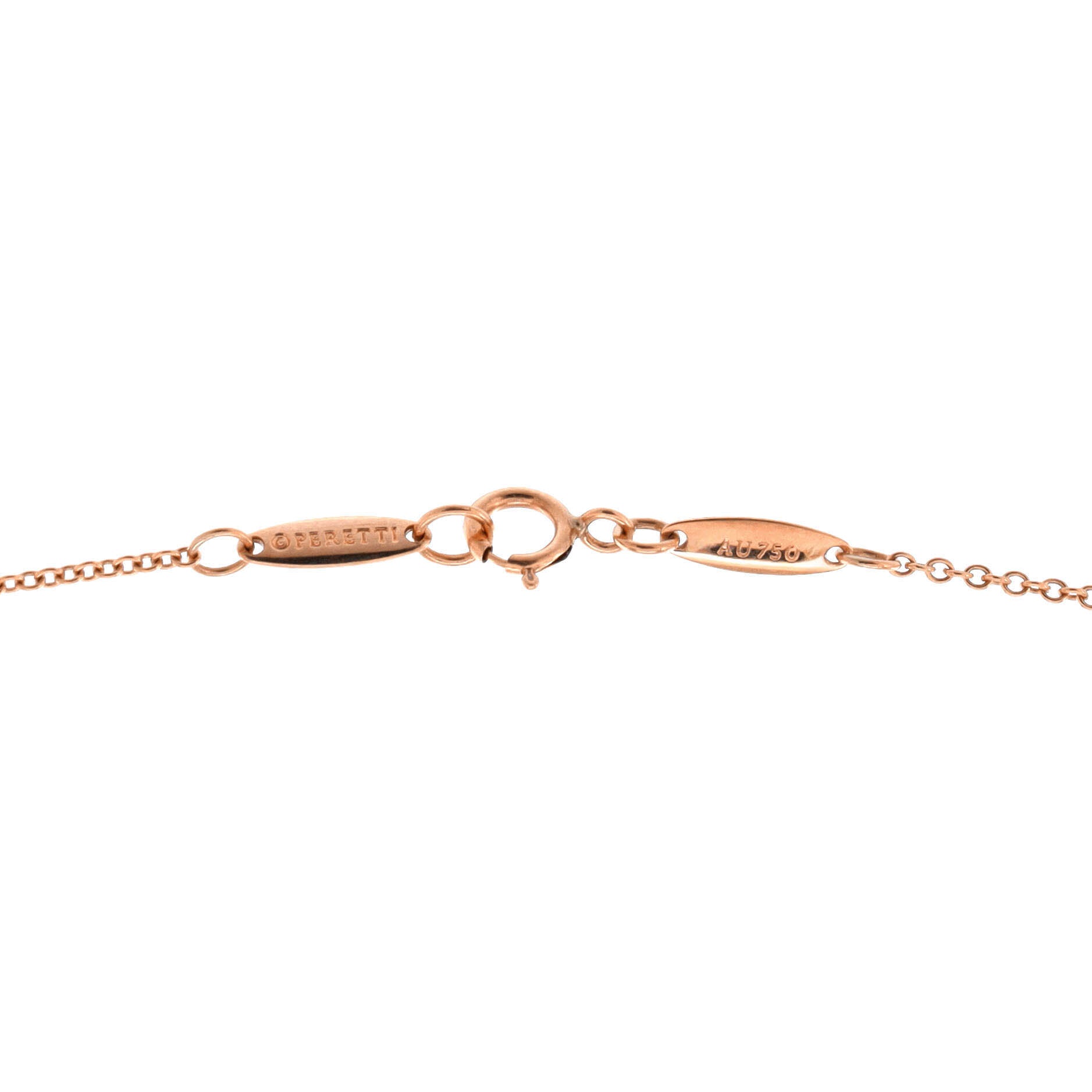Elsa Peretti Open Heart Pendant Necklace 18K Rose Gold 11mm