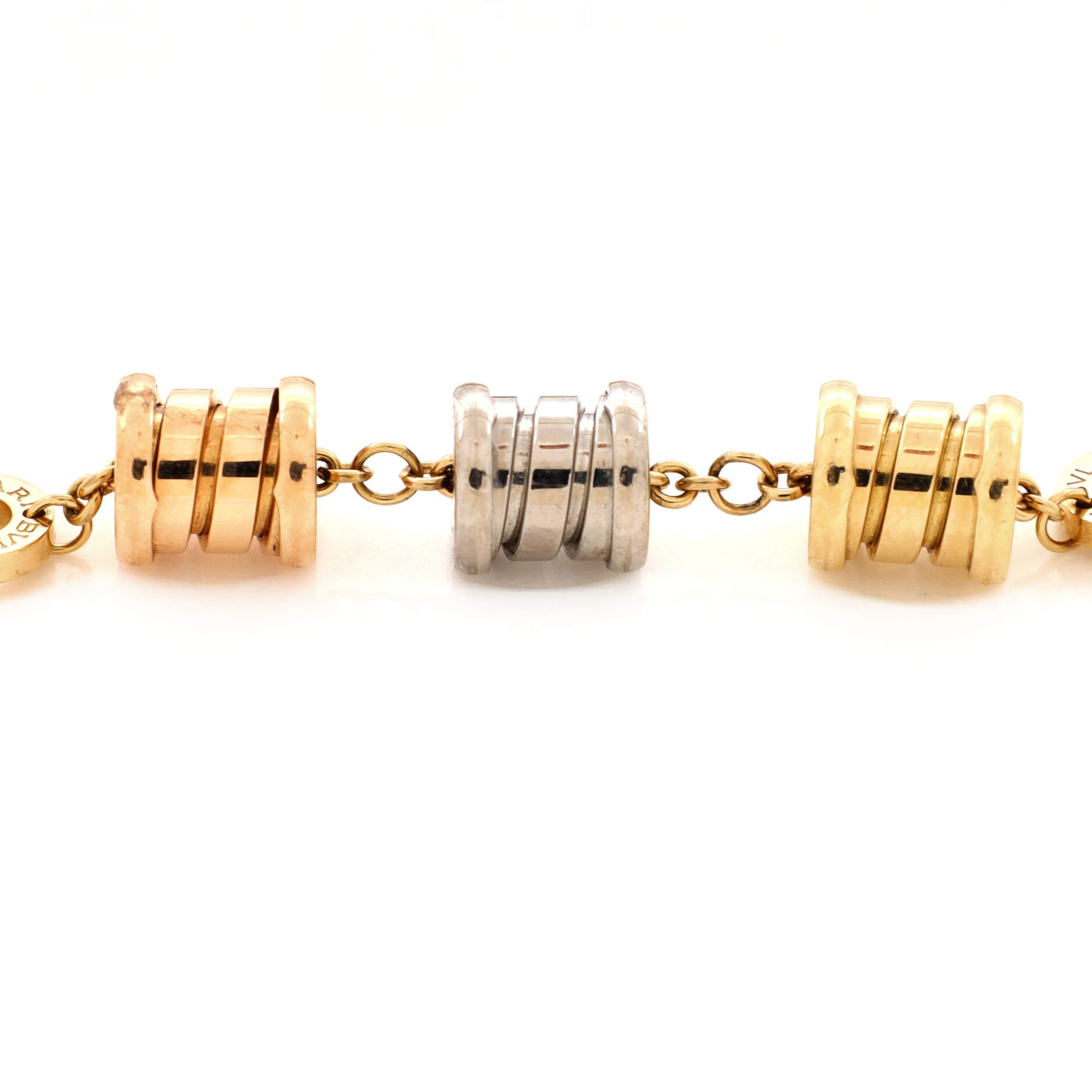 B.Zero1 Three Station Soft Bracelet 18K Tricolor Gold