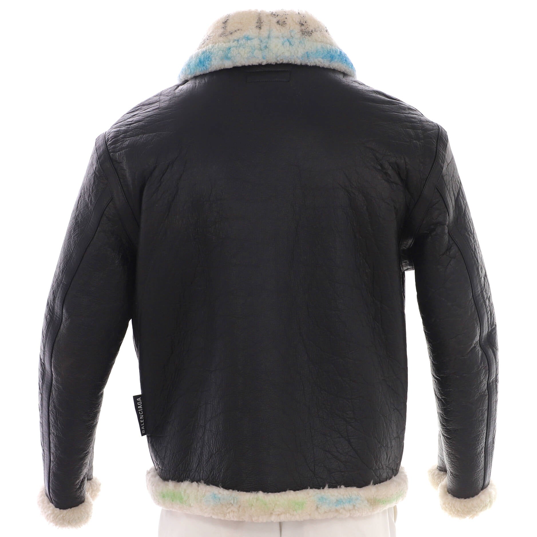 Graffiti Zip Jacket Leather and Shearling