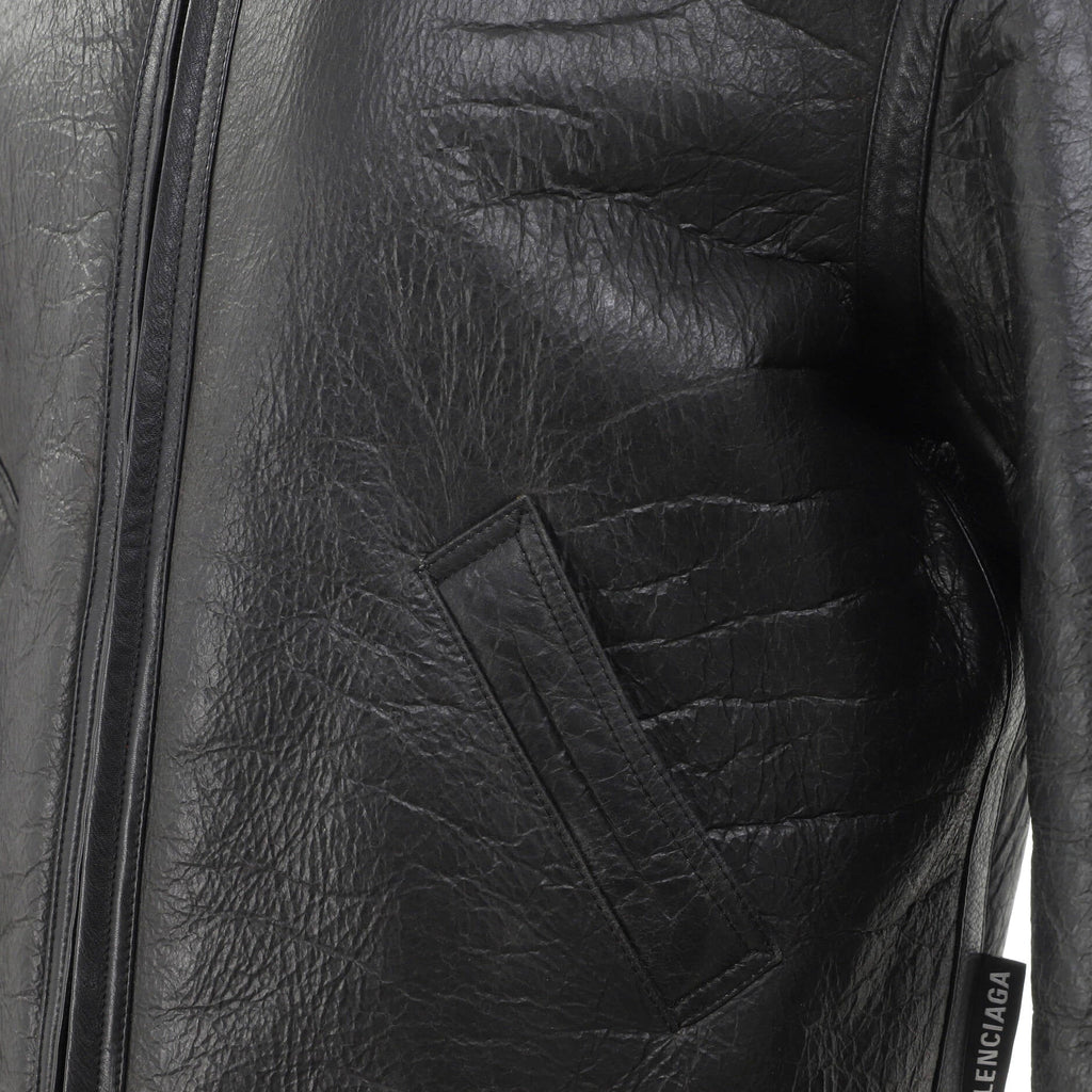 Graffiti Zip Jacket Leather and Shearling