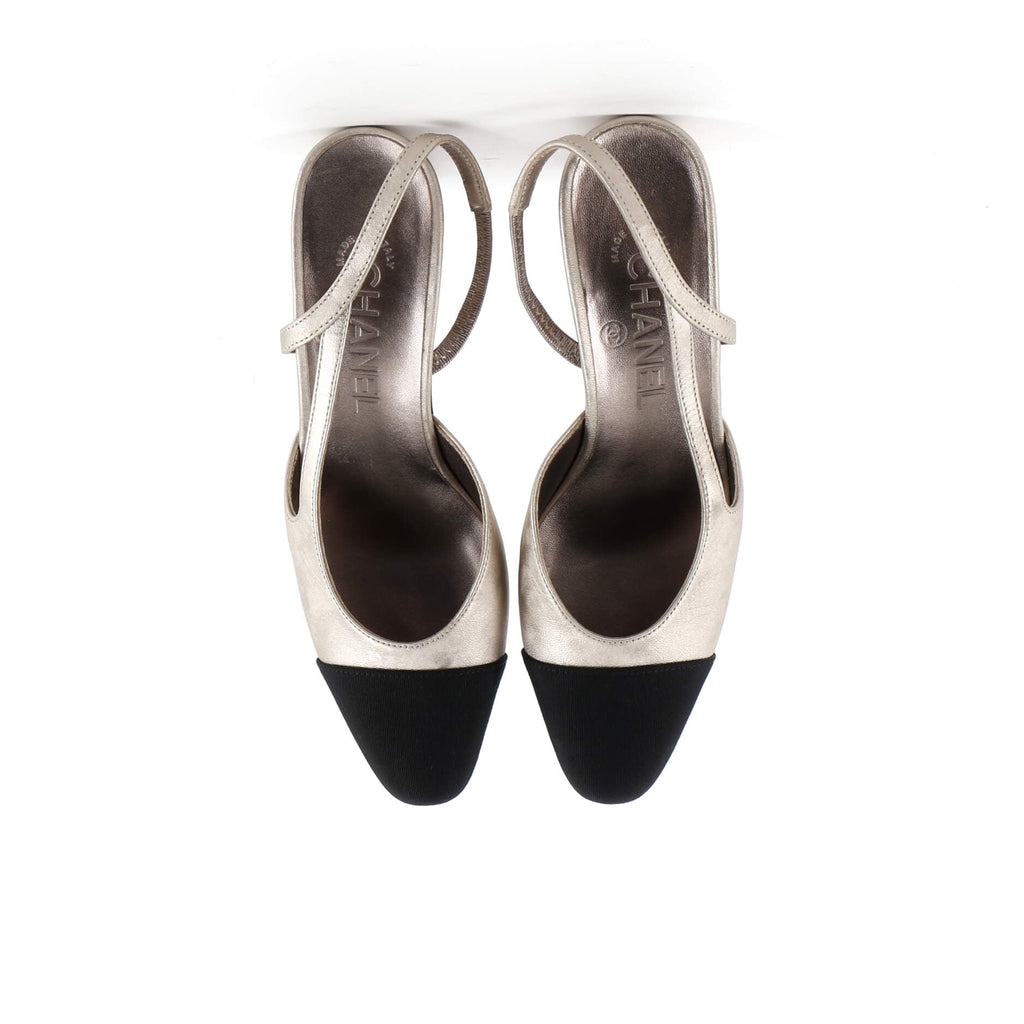 Women’s Cap Toe Slingback Pumps Leather