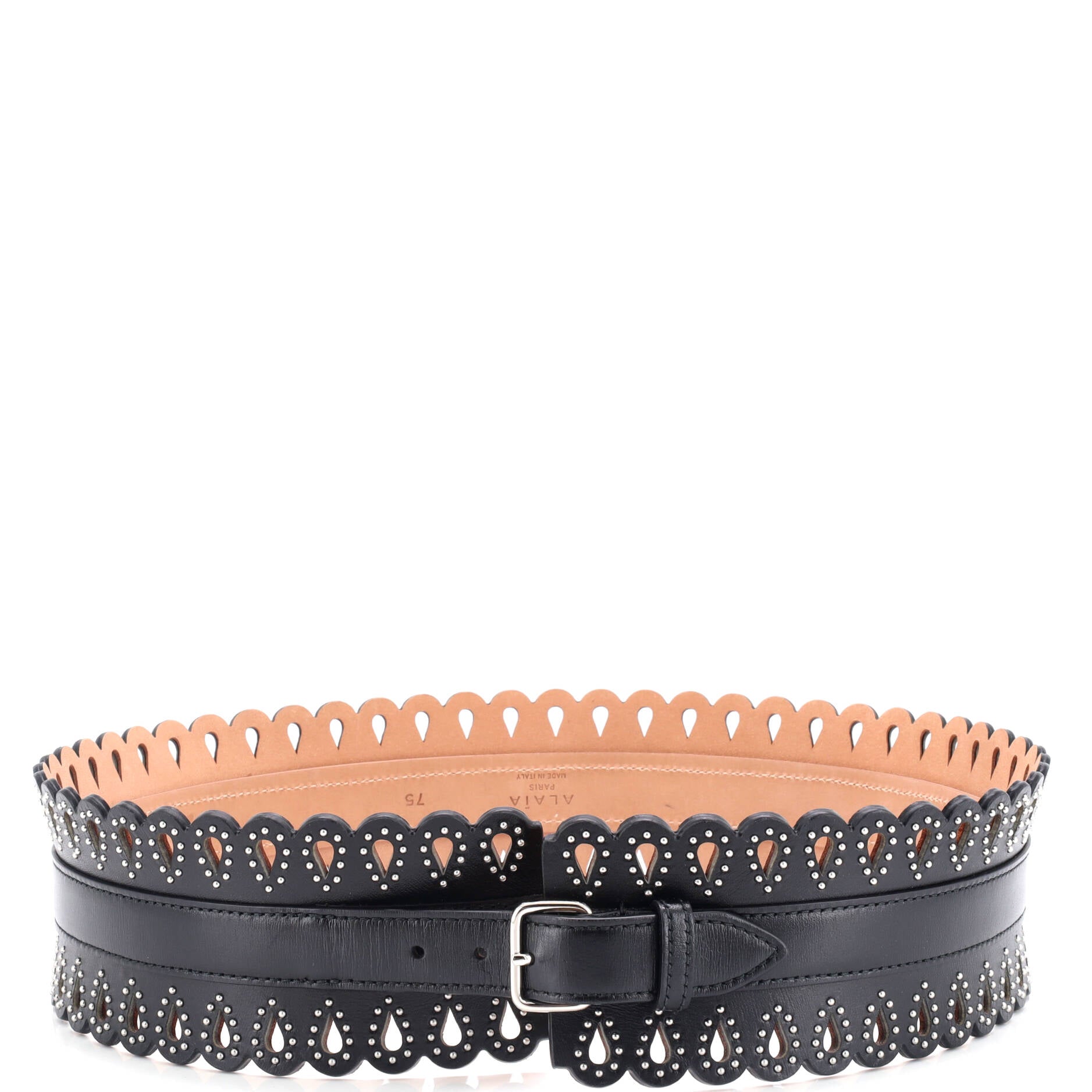 Waist Belt Laser Cut Leather Wide