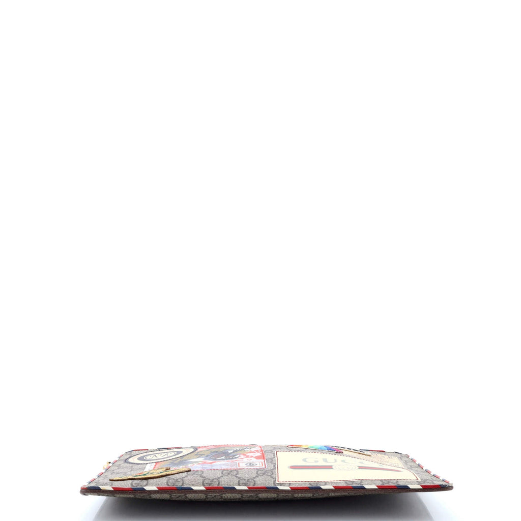 Courrier Pouch GG Coated Canvas with Applique