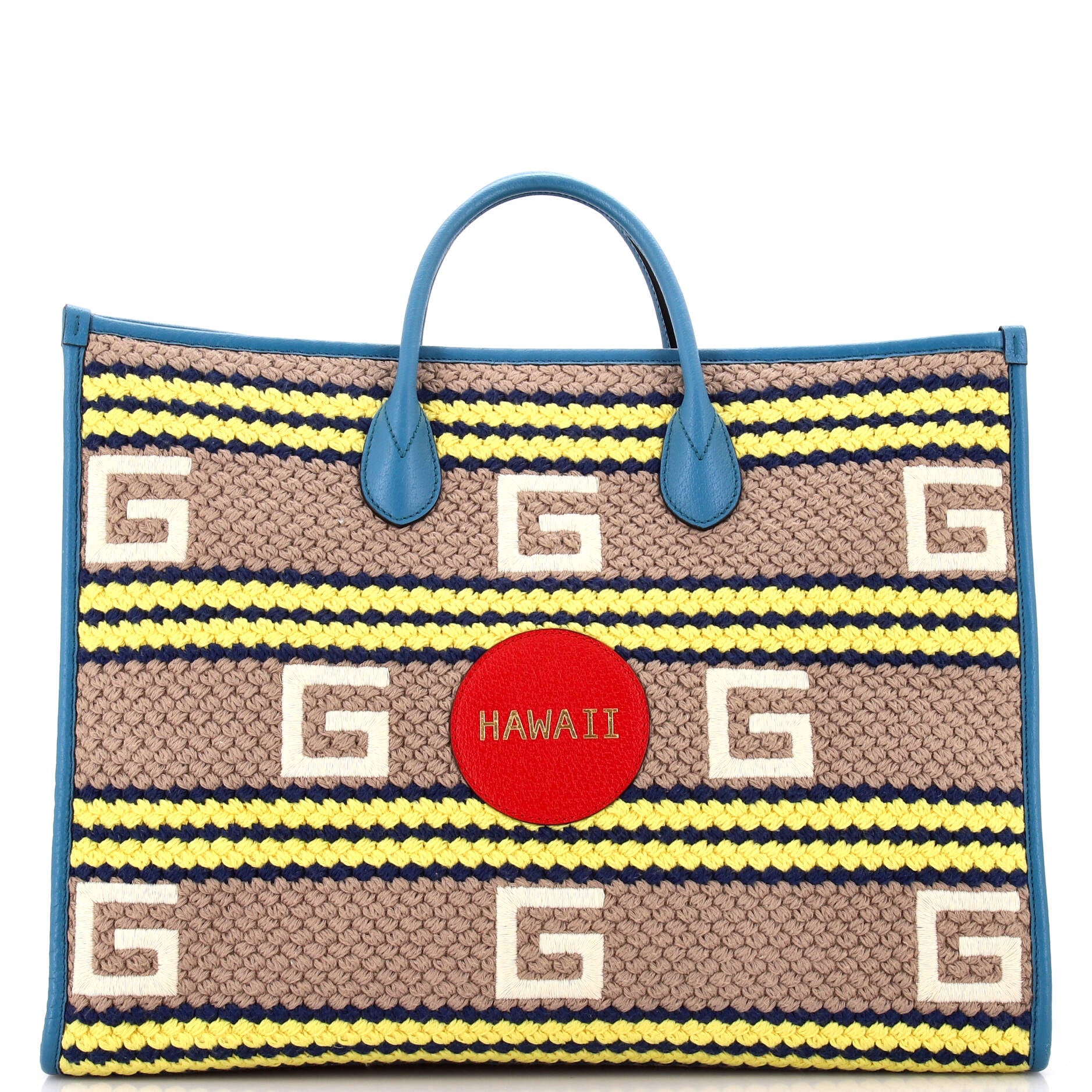 Getaways Convertible Open Tote Embroidered Woven Fabric Large