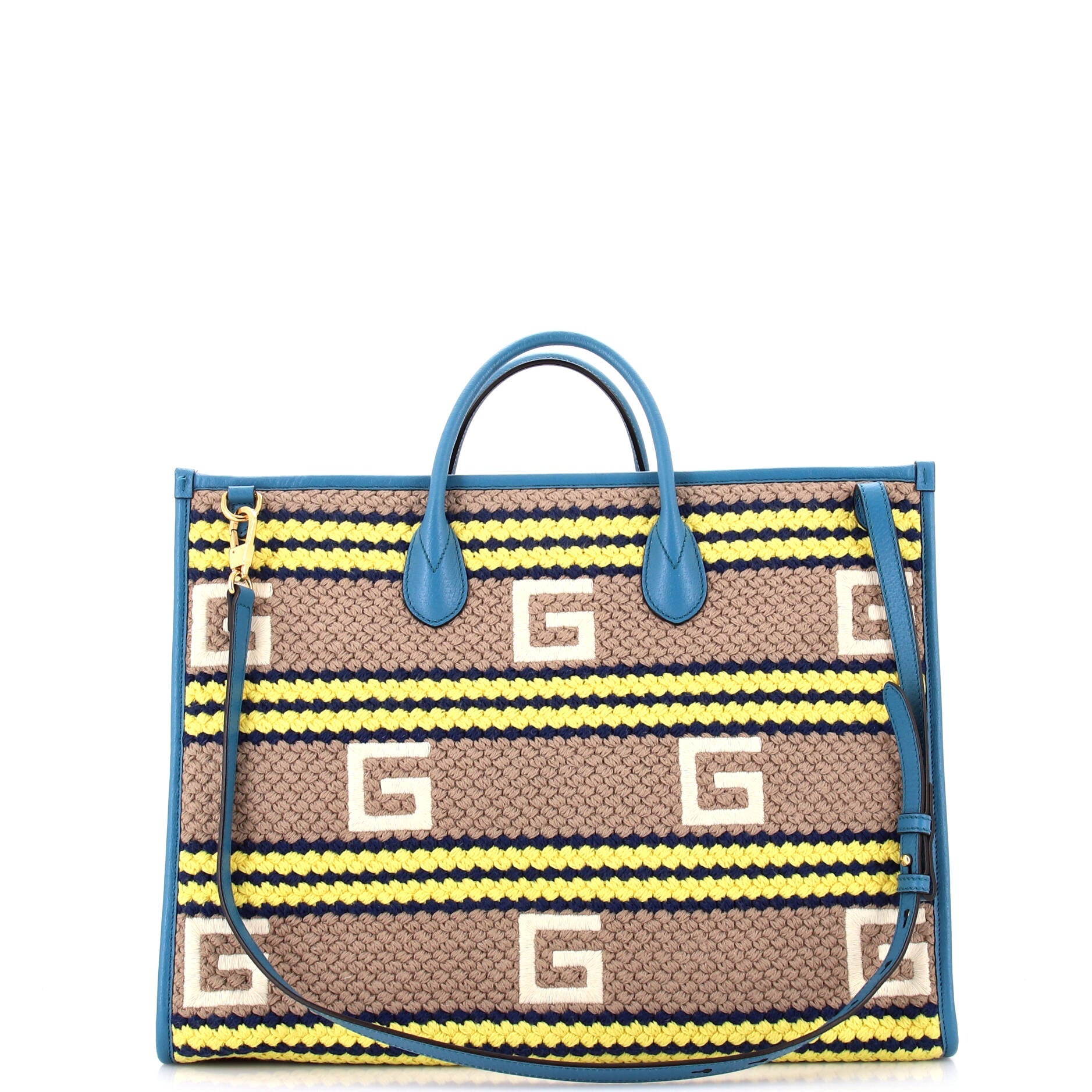 Getaways Convertible Open Tote Embroidered Woven Fabric Large