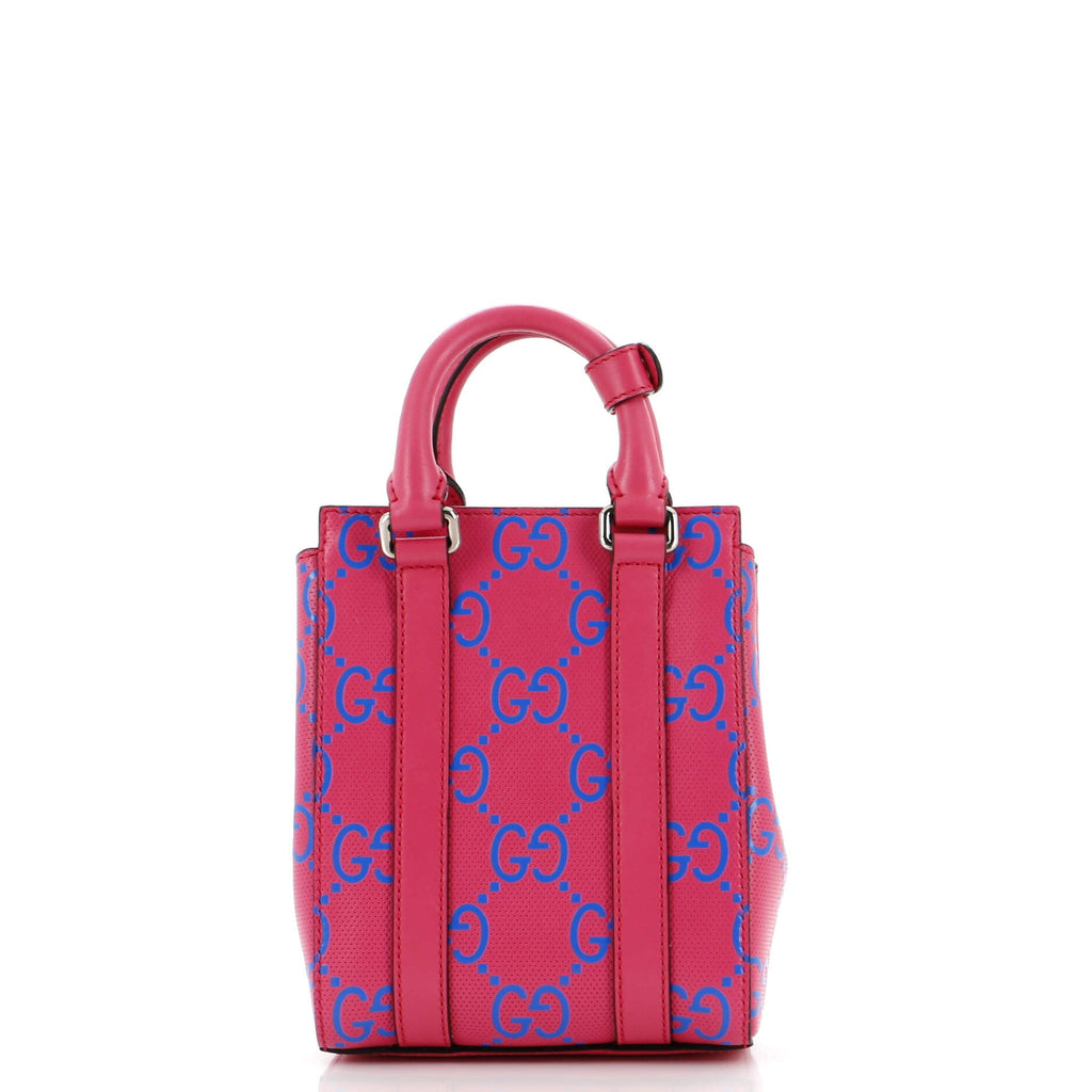 Convertible Open Tote GG Embossed Perforated Leather Mini