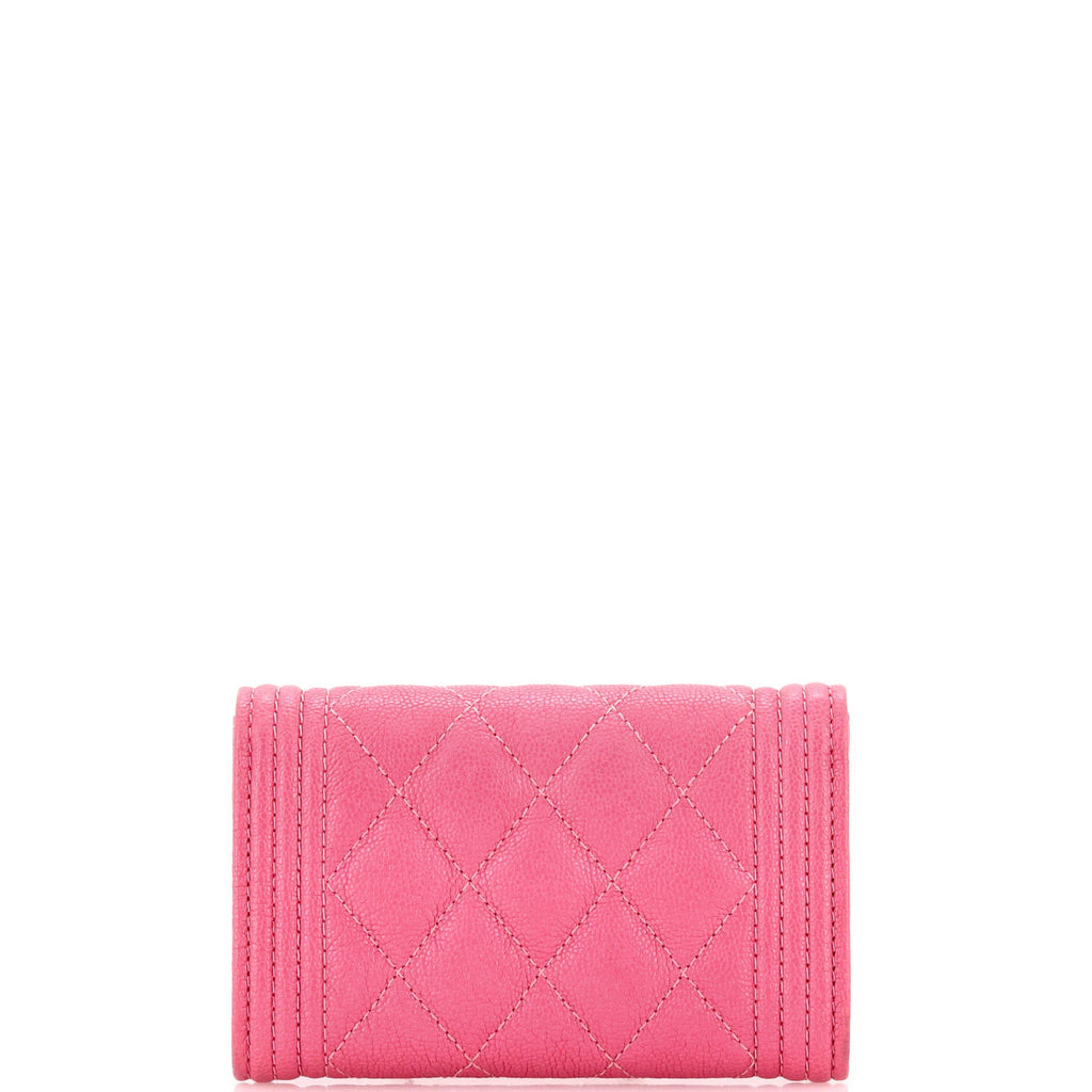 Boy Flap Card Case Quilted Caviar