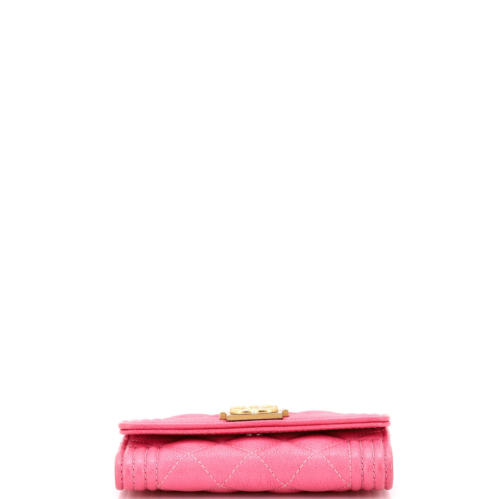 Boy Flap Card Case Quilted Caviar