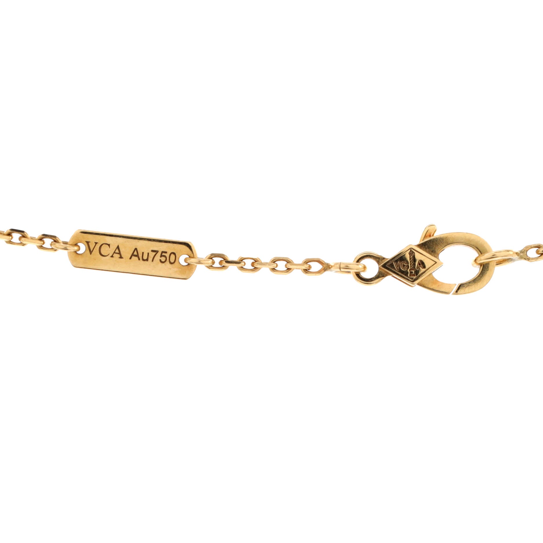 Vintage Alhambra Pendant Necklace 18K Yellow Gold and Onyx
