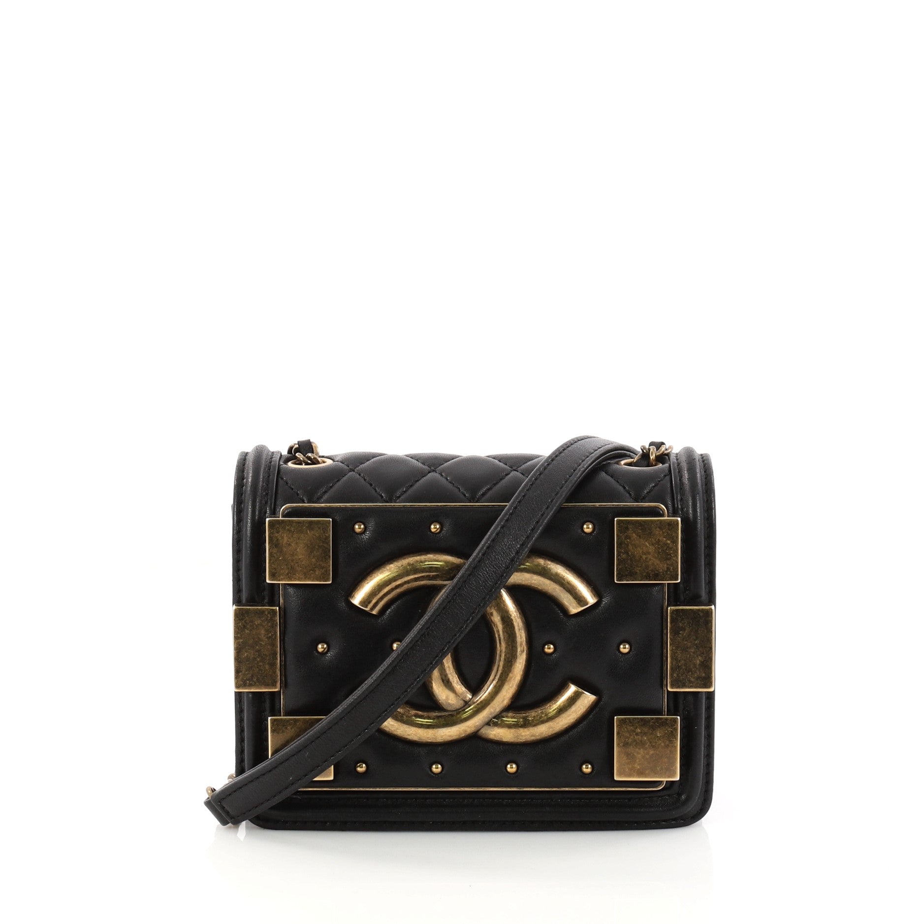 Boy Brick Flap Bag Studded Quilted Lambskin Mini