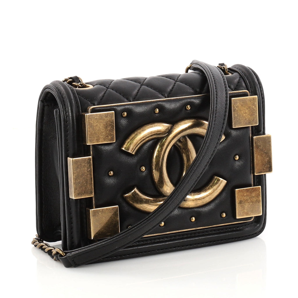 Boy Brick Flap Bag Studded Quilted Lambskin Mini