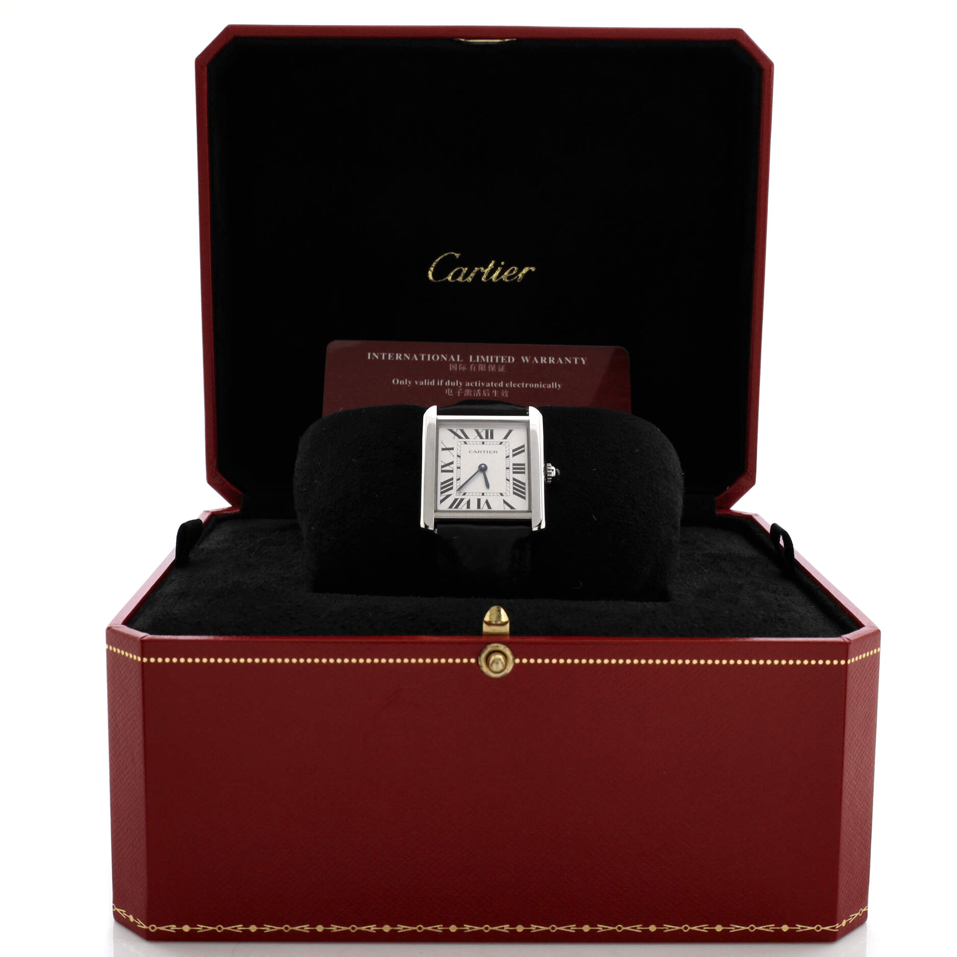 Tank Solo Quartz Watch Stainless Steel and Leather 27