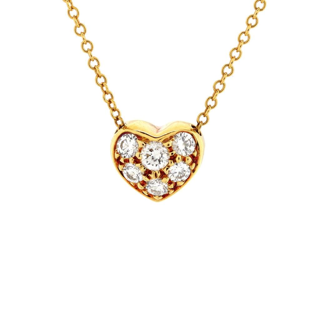 Heart Pendant Necklace 18K Yellow Gold with Diamonds