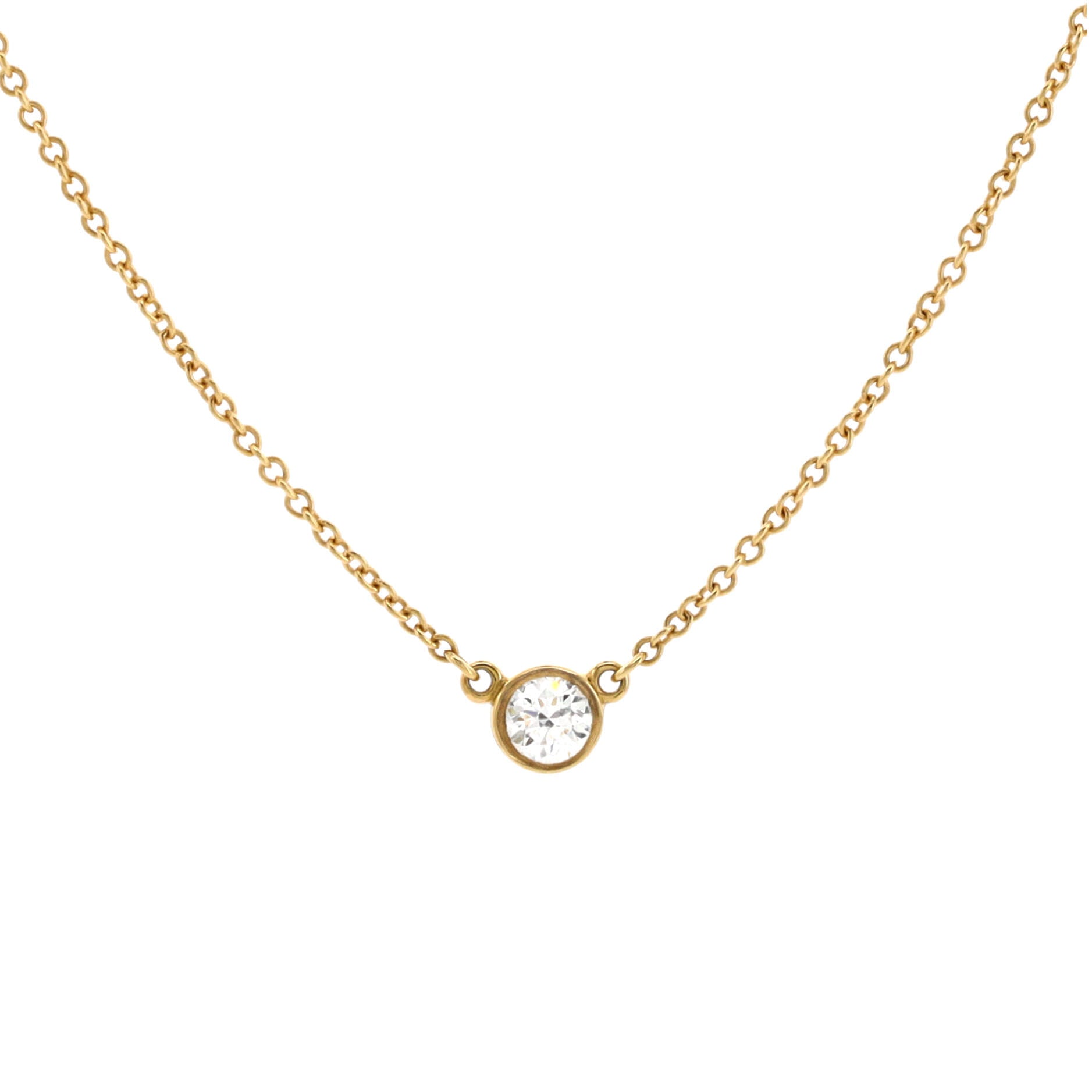 Elsa Peretti Diamonds By The Yard Necklace 18K Yellow Gold and Diamond 0.17CT