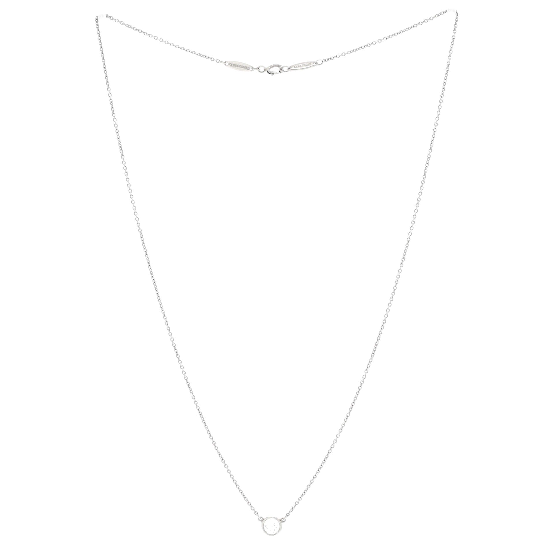 Elsa Peretti Diamonds By The Yard Pendant Necklace Platinum with Diamond 0.30-0.39CT
