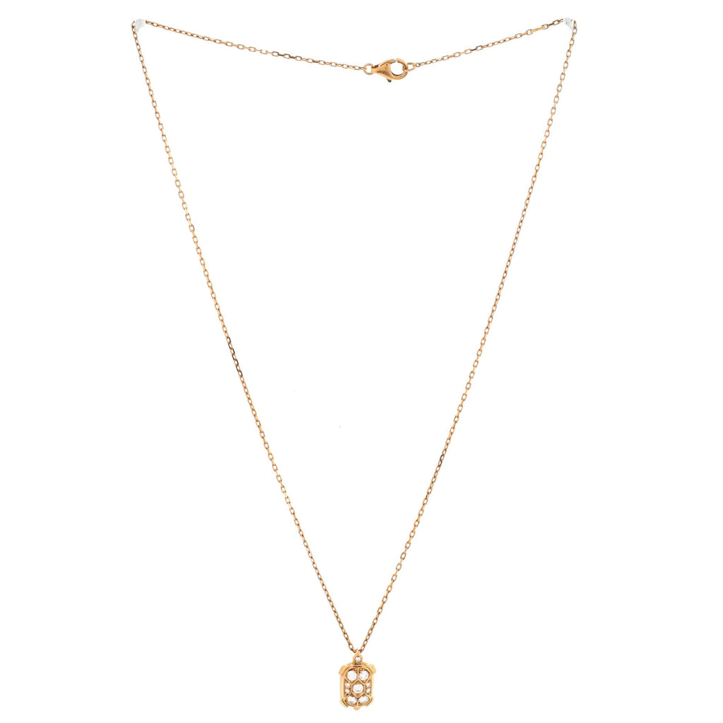 Tortue Pendant Necklace 18K Rose Gold and Diamonds