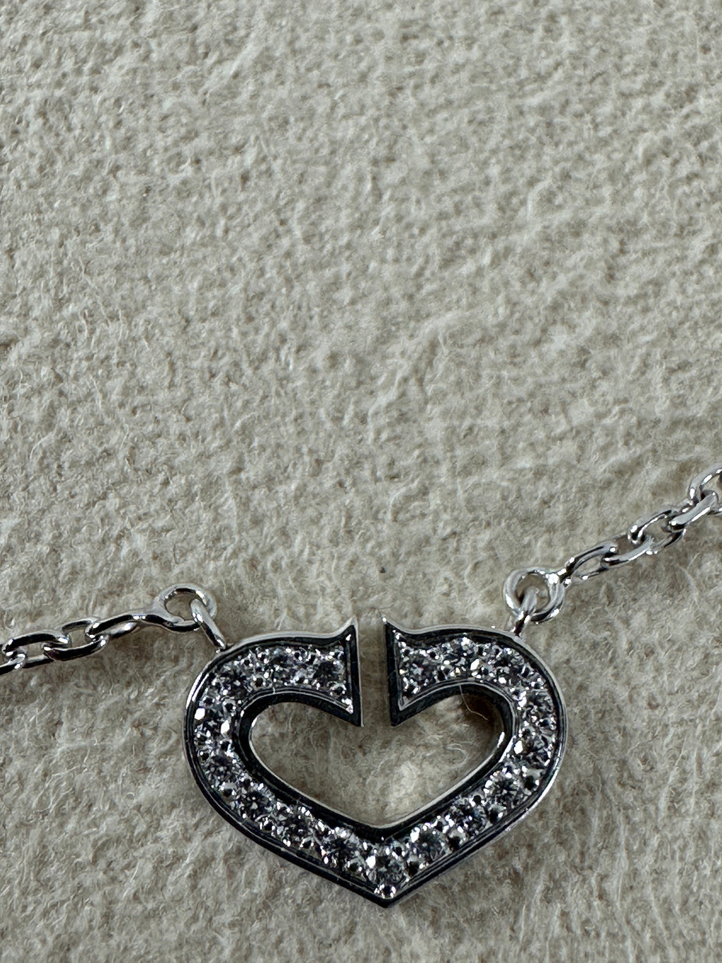Cartier 18k White Gold Diamond C de Cartier Pendant Necklace