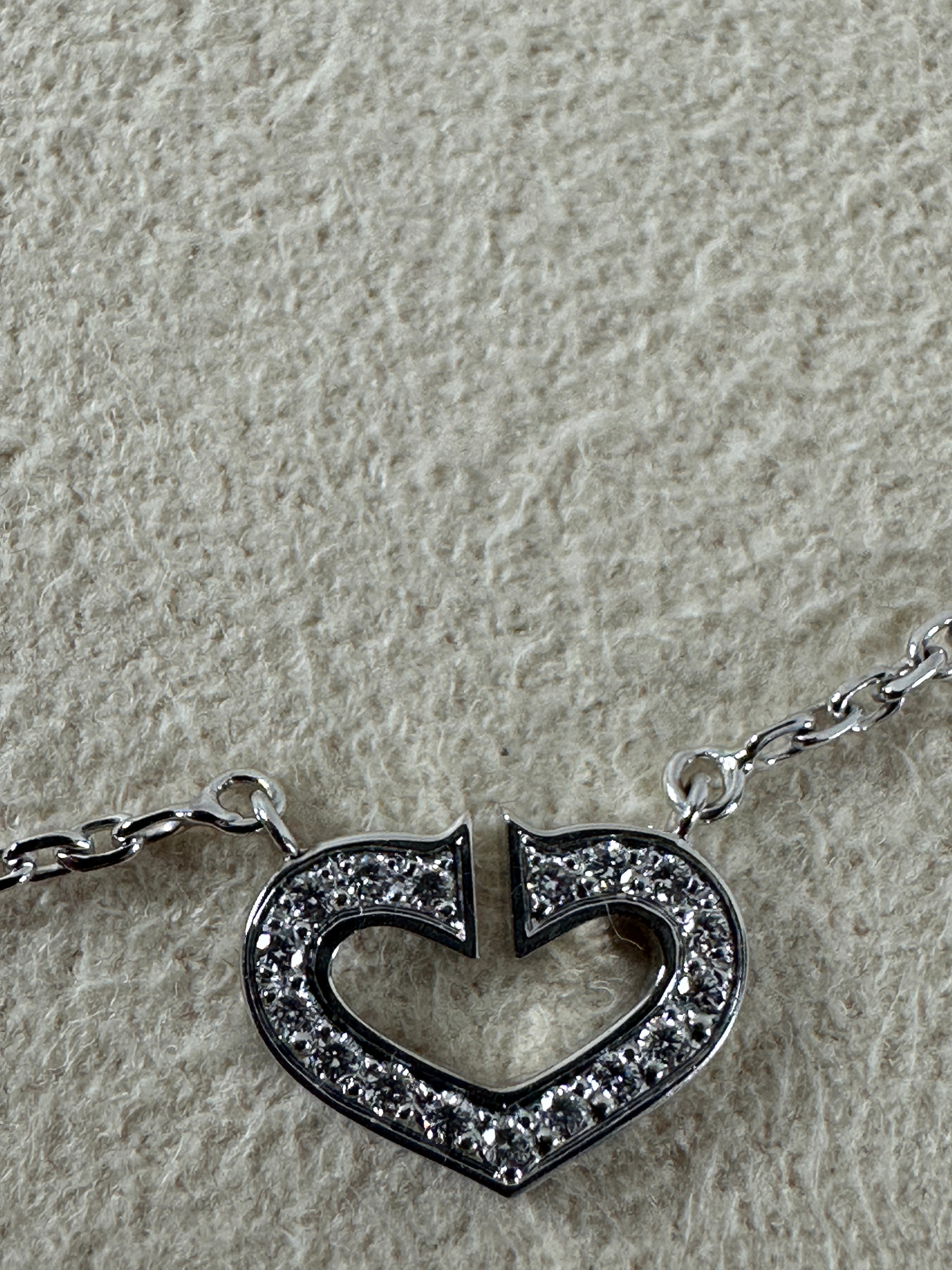 Cartier 18k White Gold Diamond C de Cartier Pendant Necklace