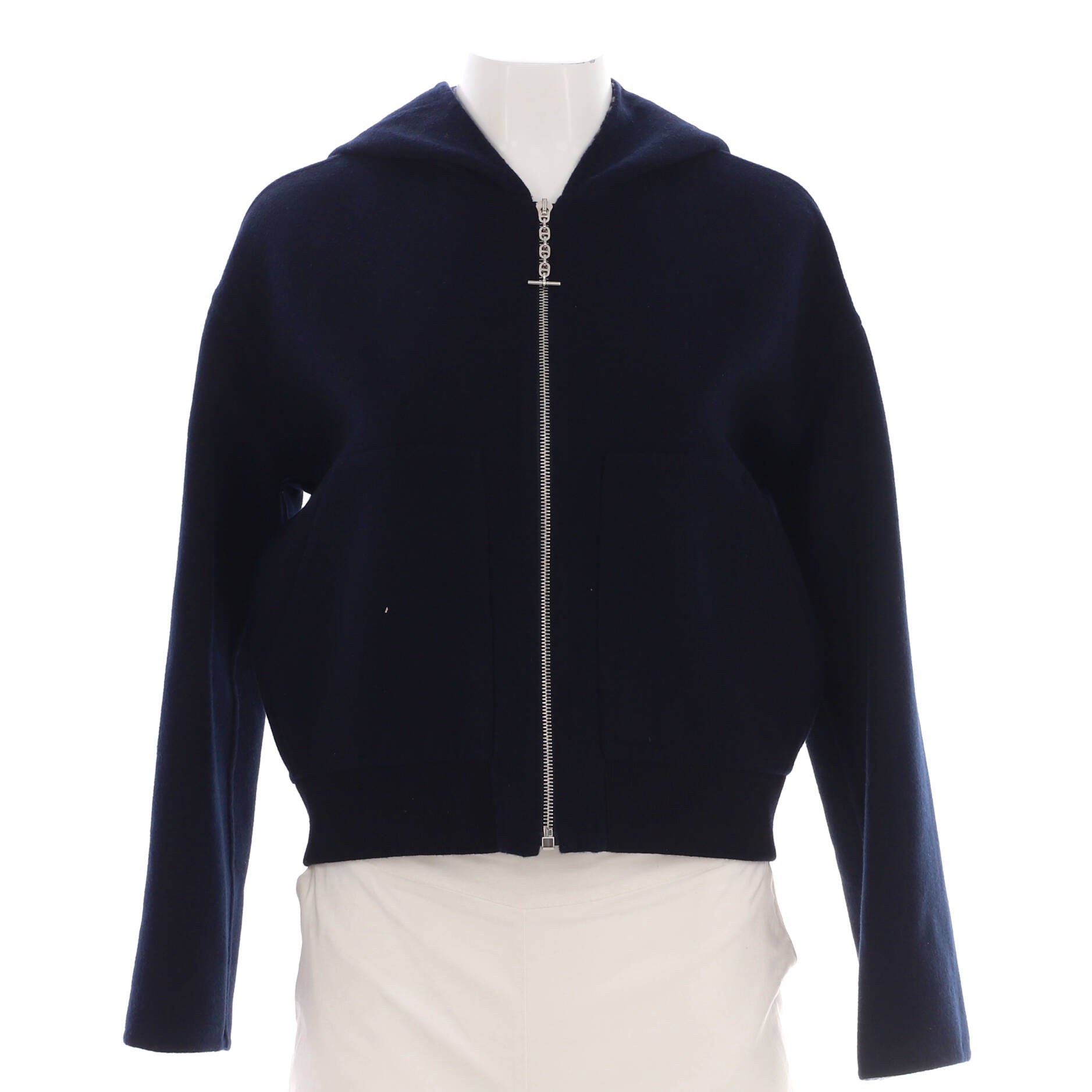 Women's Two Pocket Reversible Hooded Zip Jacket Printed Wool