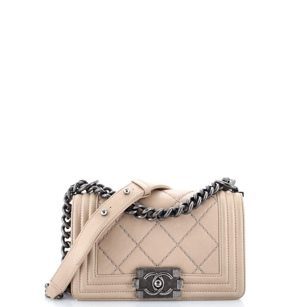Stitch Boy Flap Bag Quilted Calfskin Small