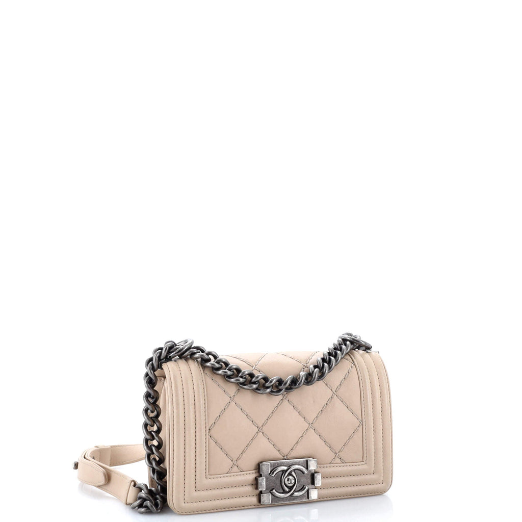 Stitch Boy Flap Bag Quilted Calfskin Small