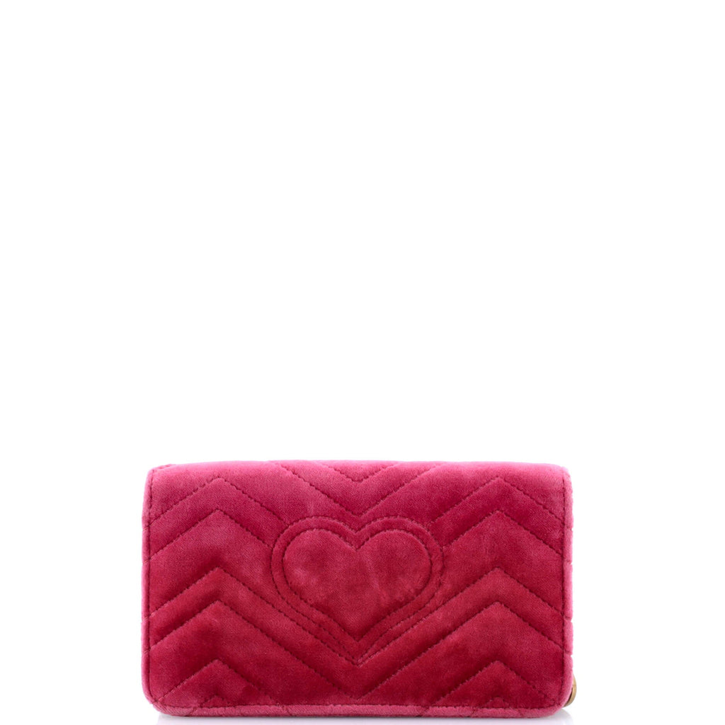 GG Marmont Chain Flap Bag Embroidered Matelasse Velvet Mini