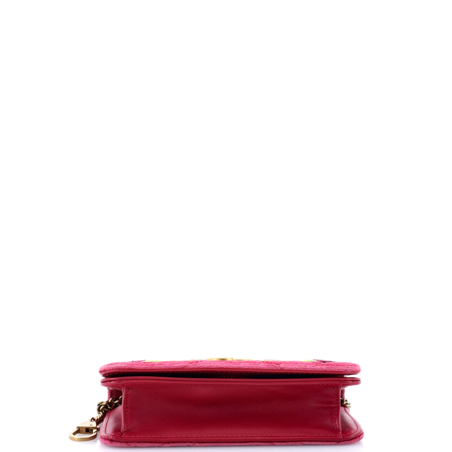 GG Marmont Chain Flap Bag Embroidered Matelasse Velvet Mini