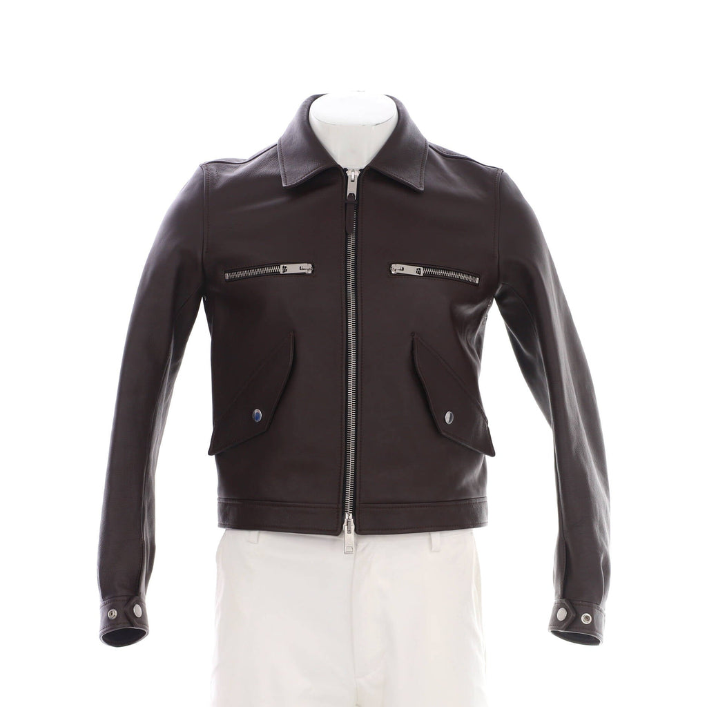 Men's Zip Pocket Biker Jacket Leather