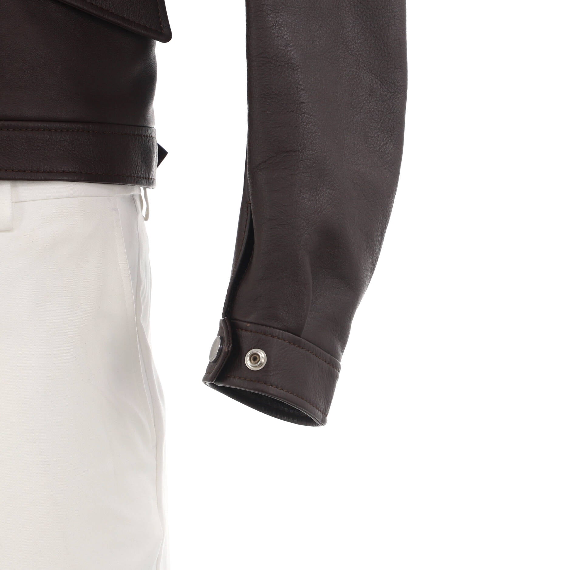 Men's Zip Pocket Biker Jacket Leather