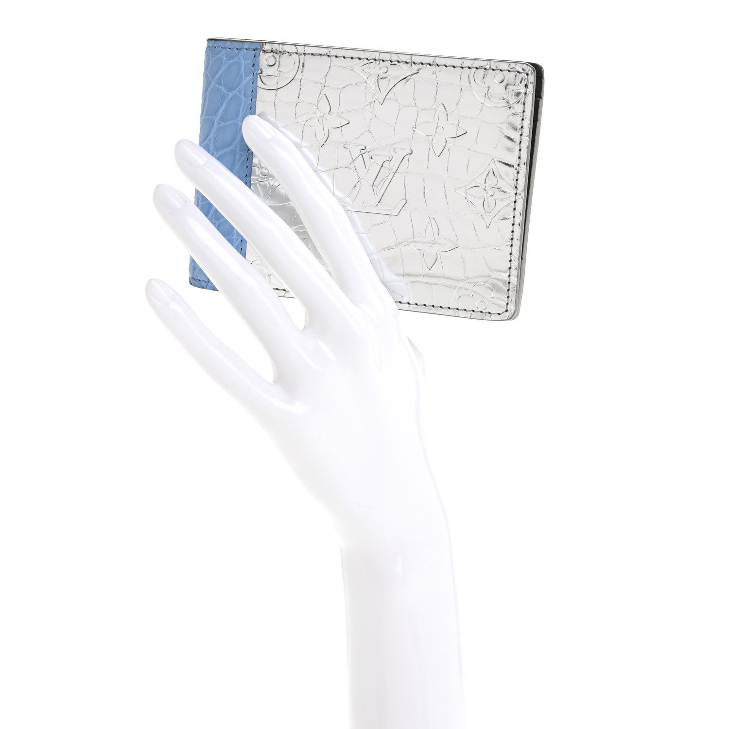 Metallic Alligator Multiple Wallet Blue