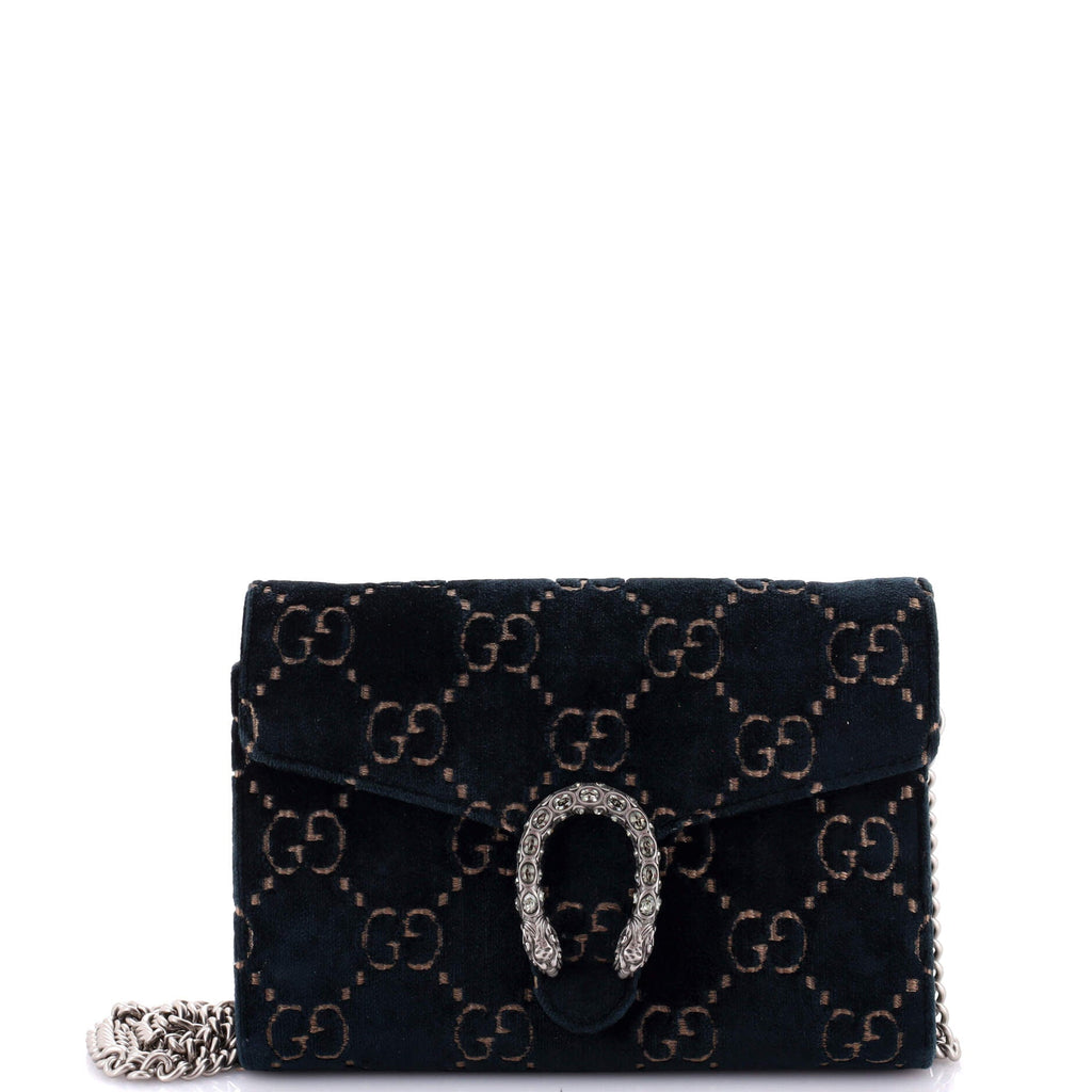 Dionysus Chain Wallet GG Velvet Small