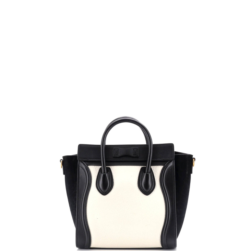 Bicolor Luggage Bag Grainy Leather Nano