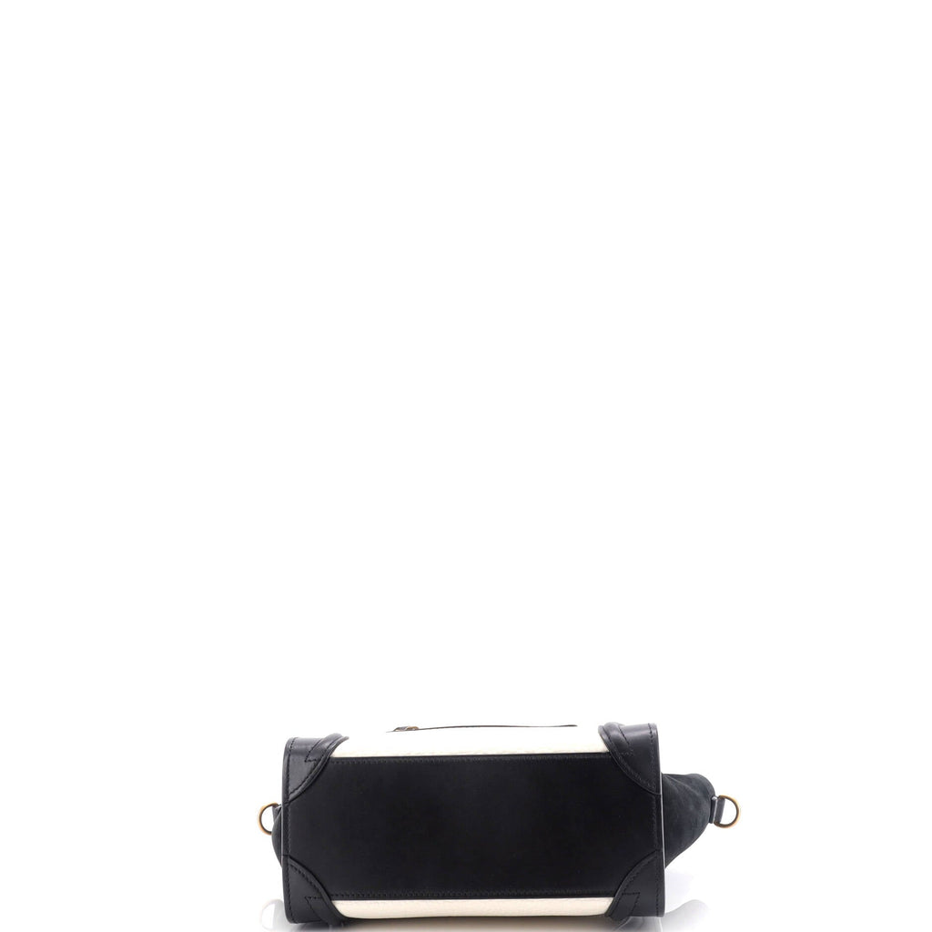 Bicolor Luggage Bag Grainy Leather Nano
