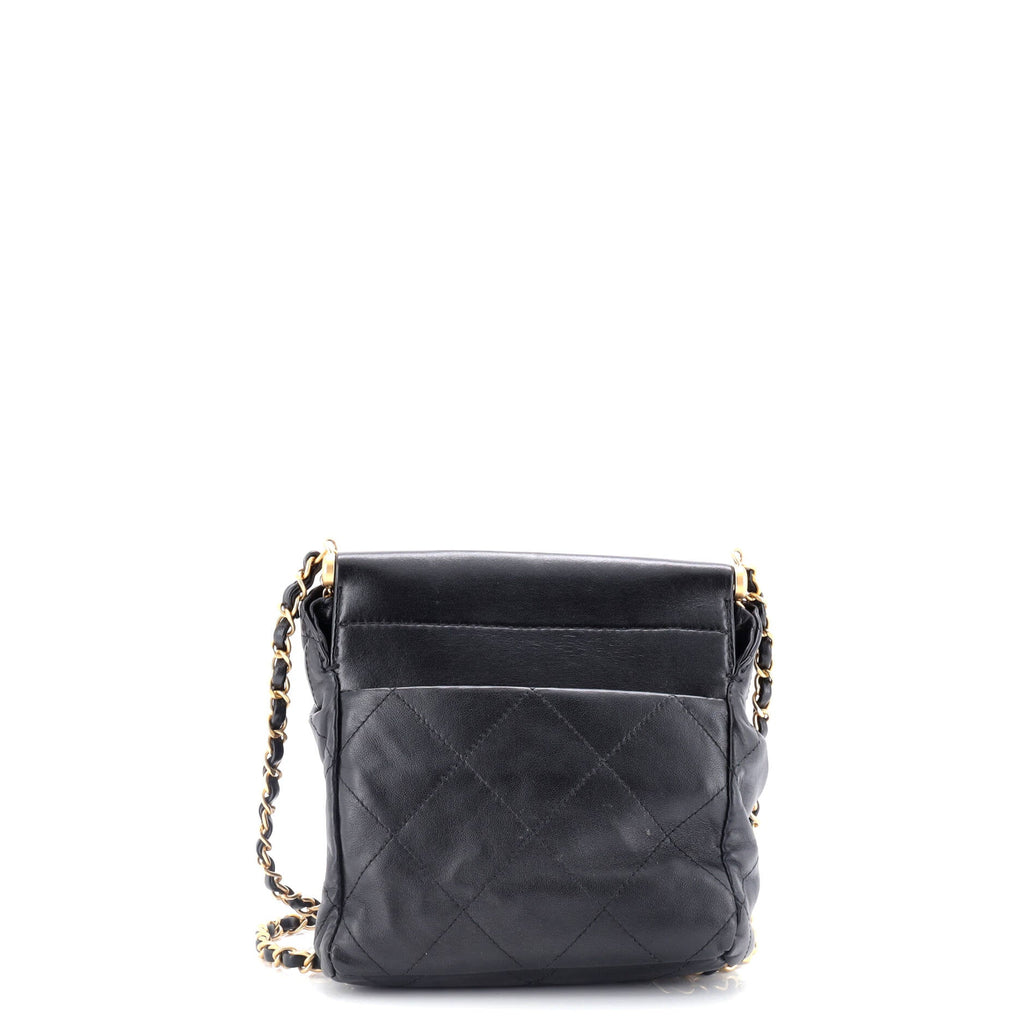 Resin Charms Chain Bucket Bag Quilted Lambskin Small