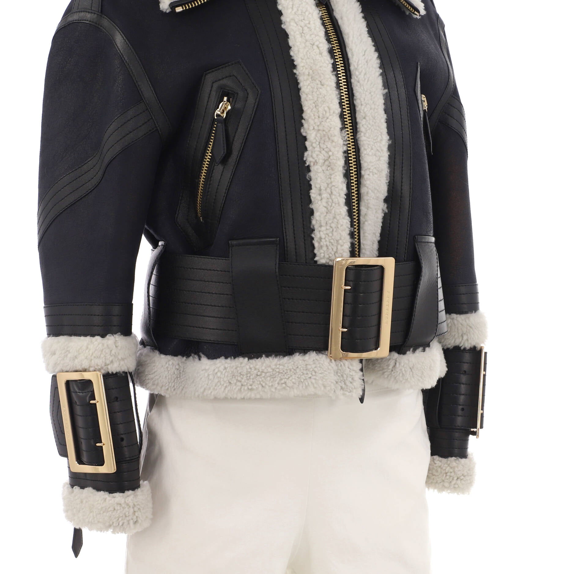 Women's Aviator Jacket Leather and Shearling