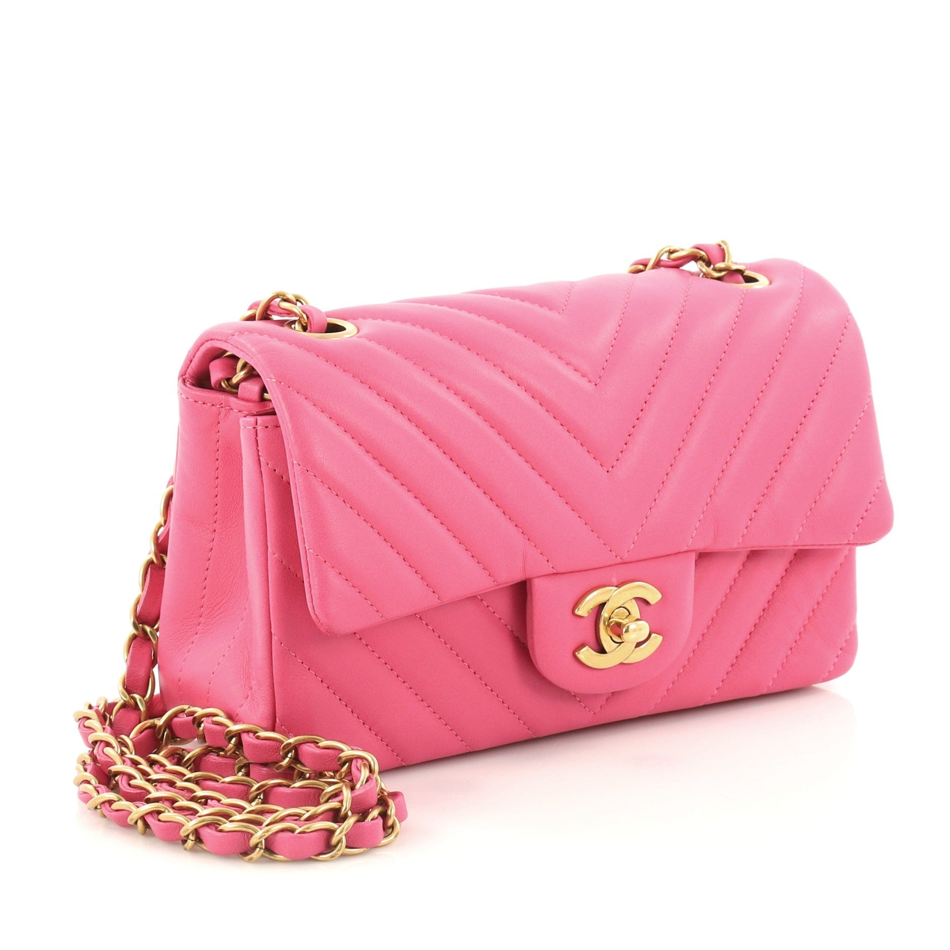 Classic Single Flap Bag Chevron Lambskin Mini