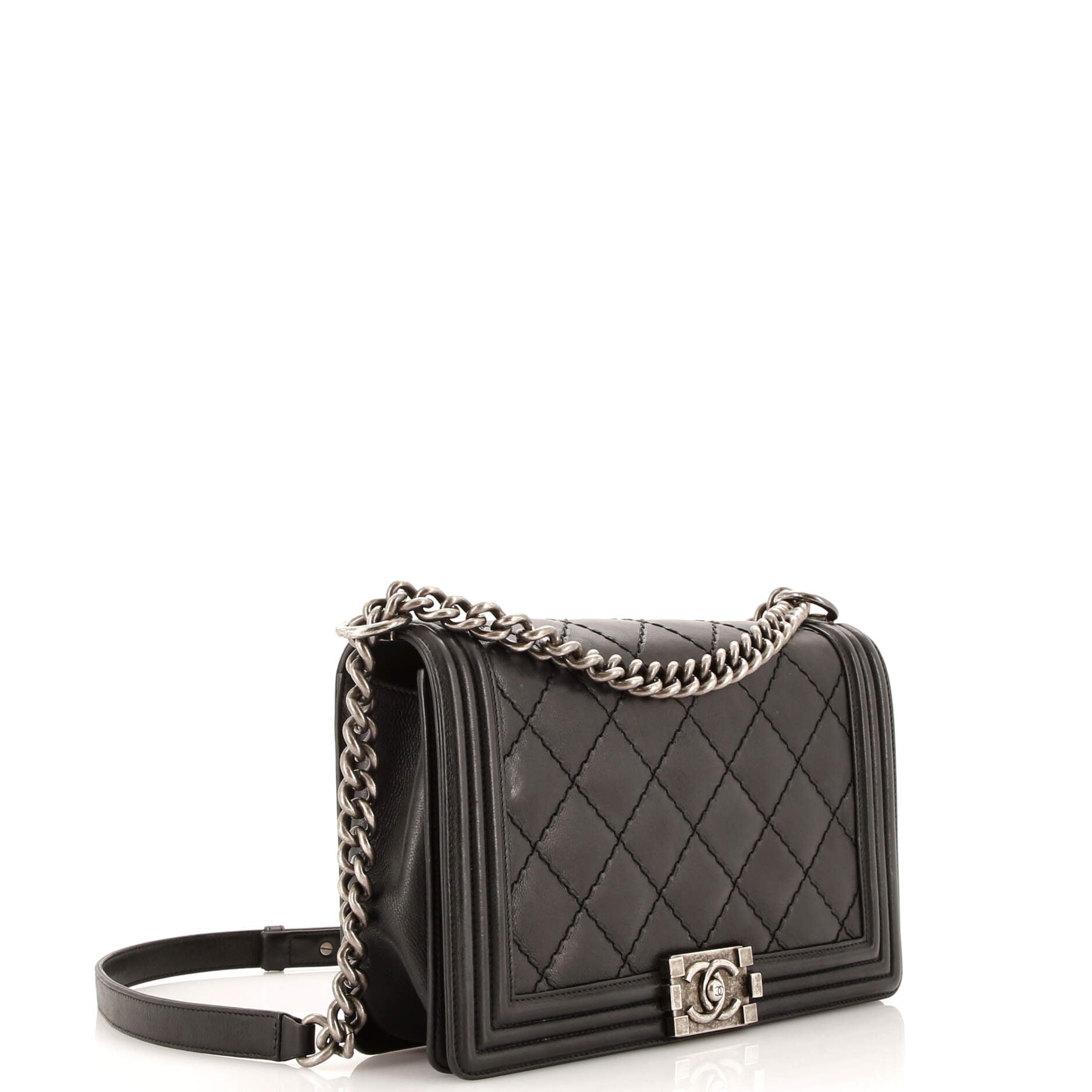 Stitch Boy Flap Bag Quilted Calfskin New Medium