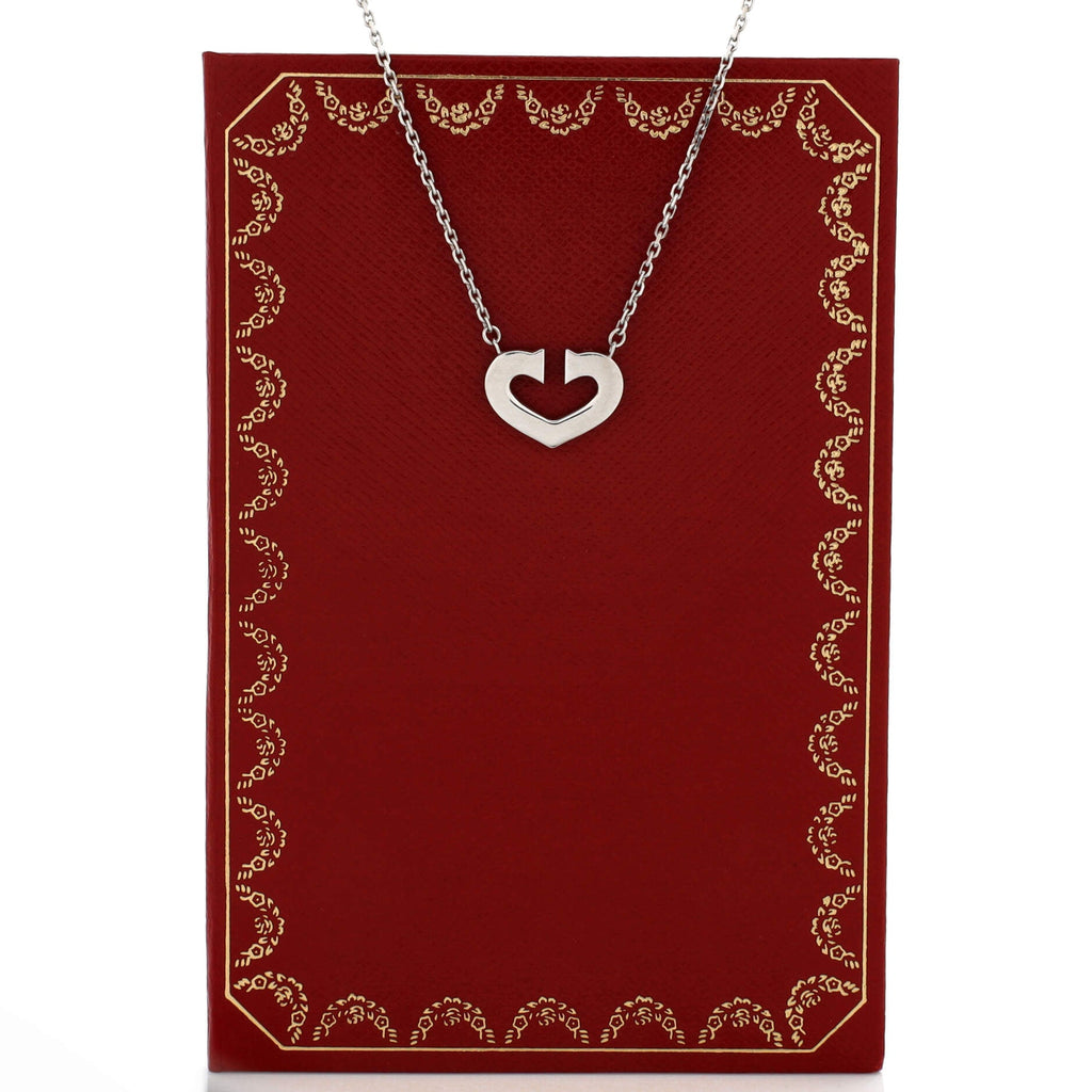 C Heart de Cartier Pendant Necklace 18K White Gold