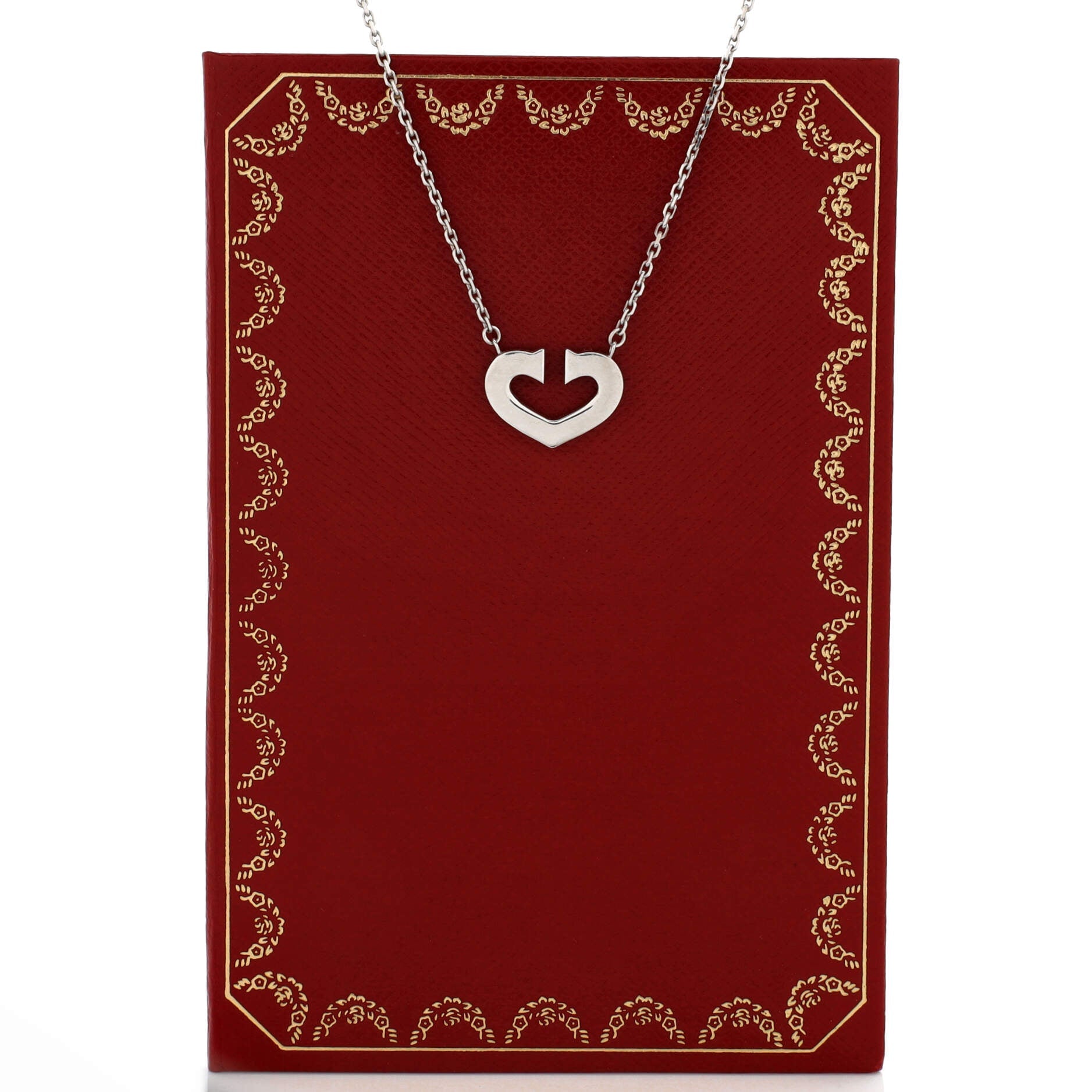 C Heart de Cartier Pendant Necklace 18K White Gold
