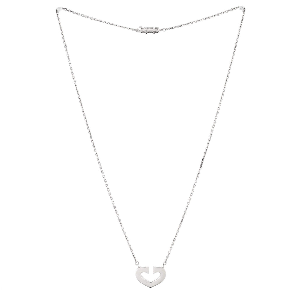 C Heart de Cartier Pendant Necklace 18K White Gold