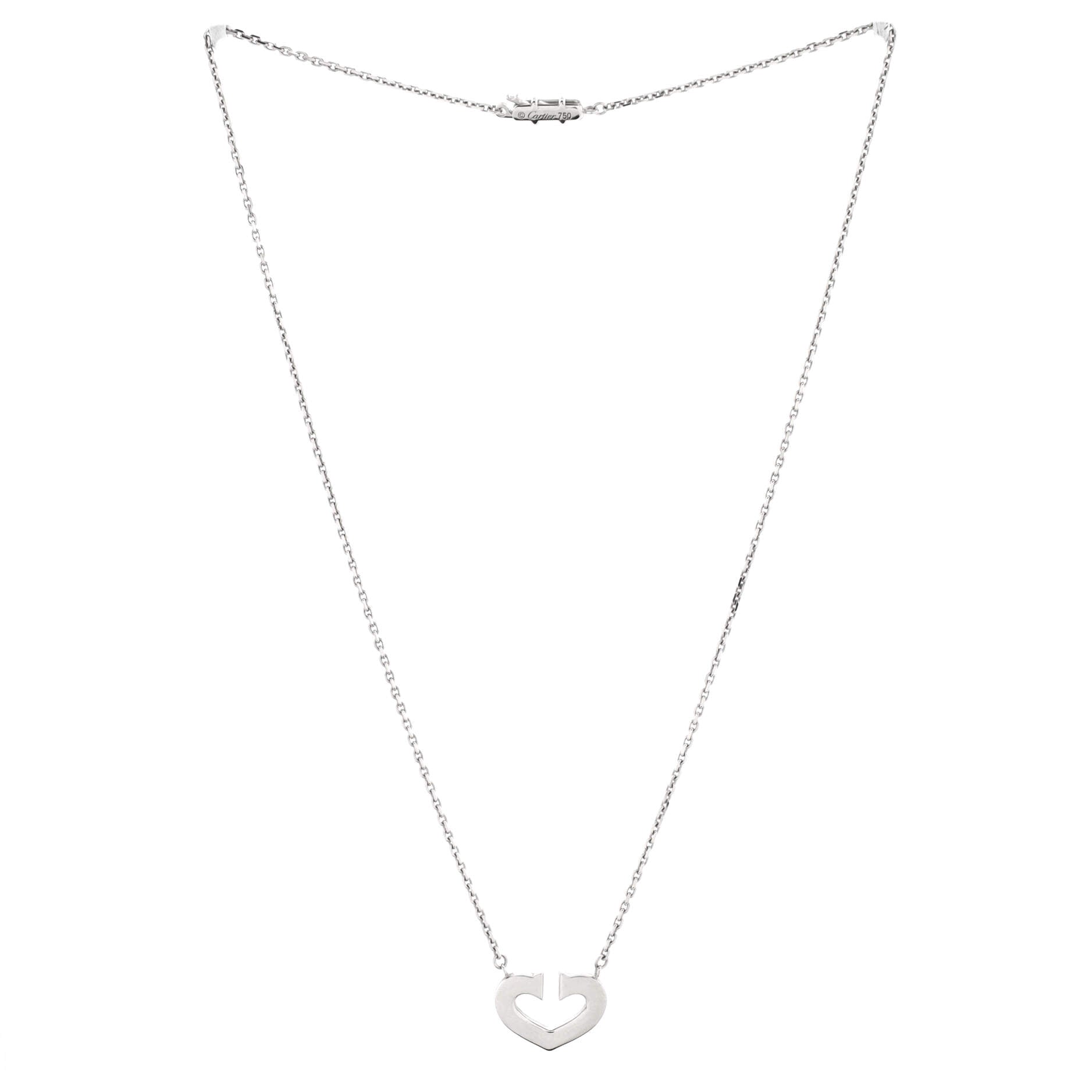 C Heart de Cartier Pendant Necklace 18K White Gold