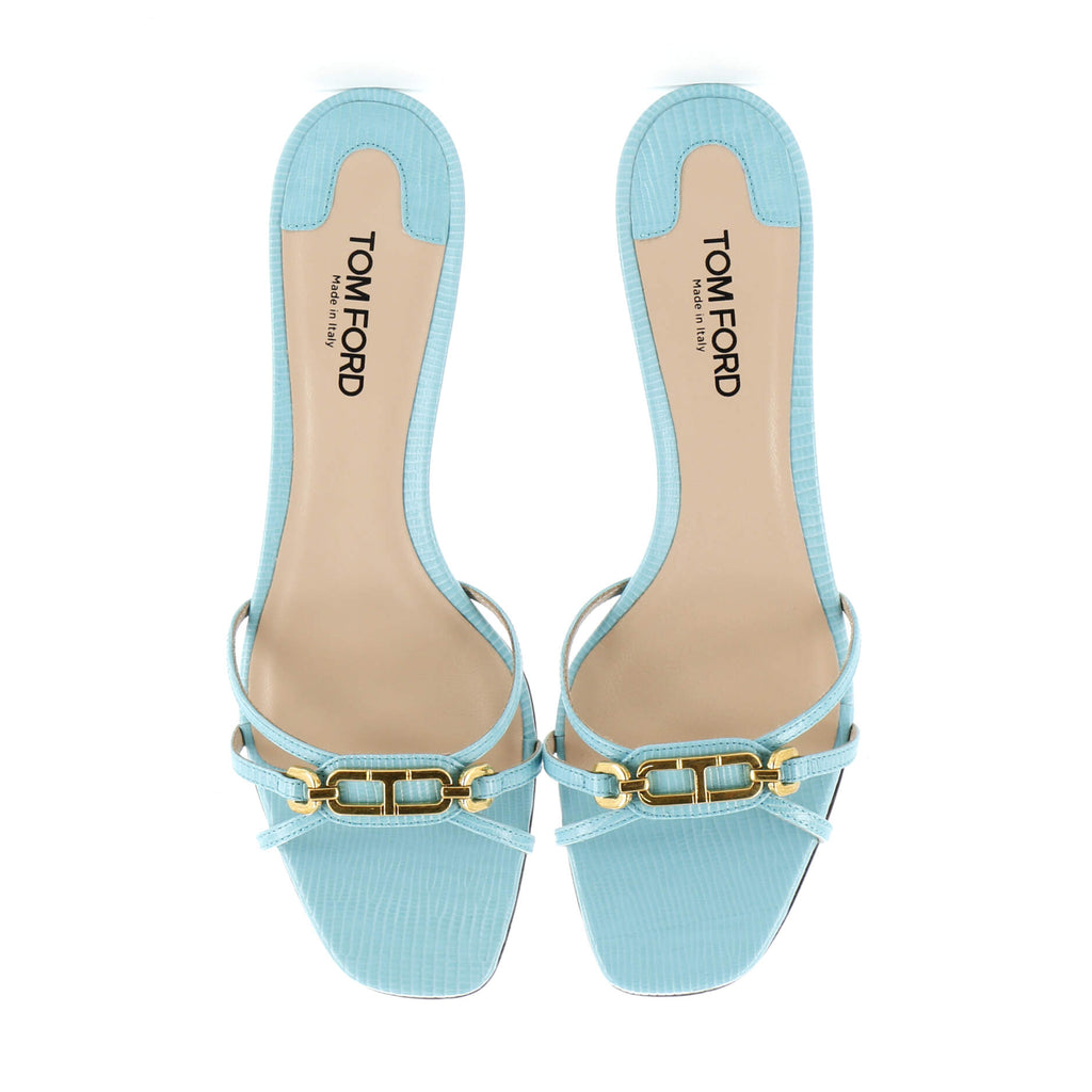 Women's Whitney Heeled Mules Lizard Embossed Leather