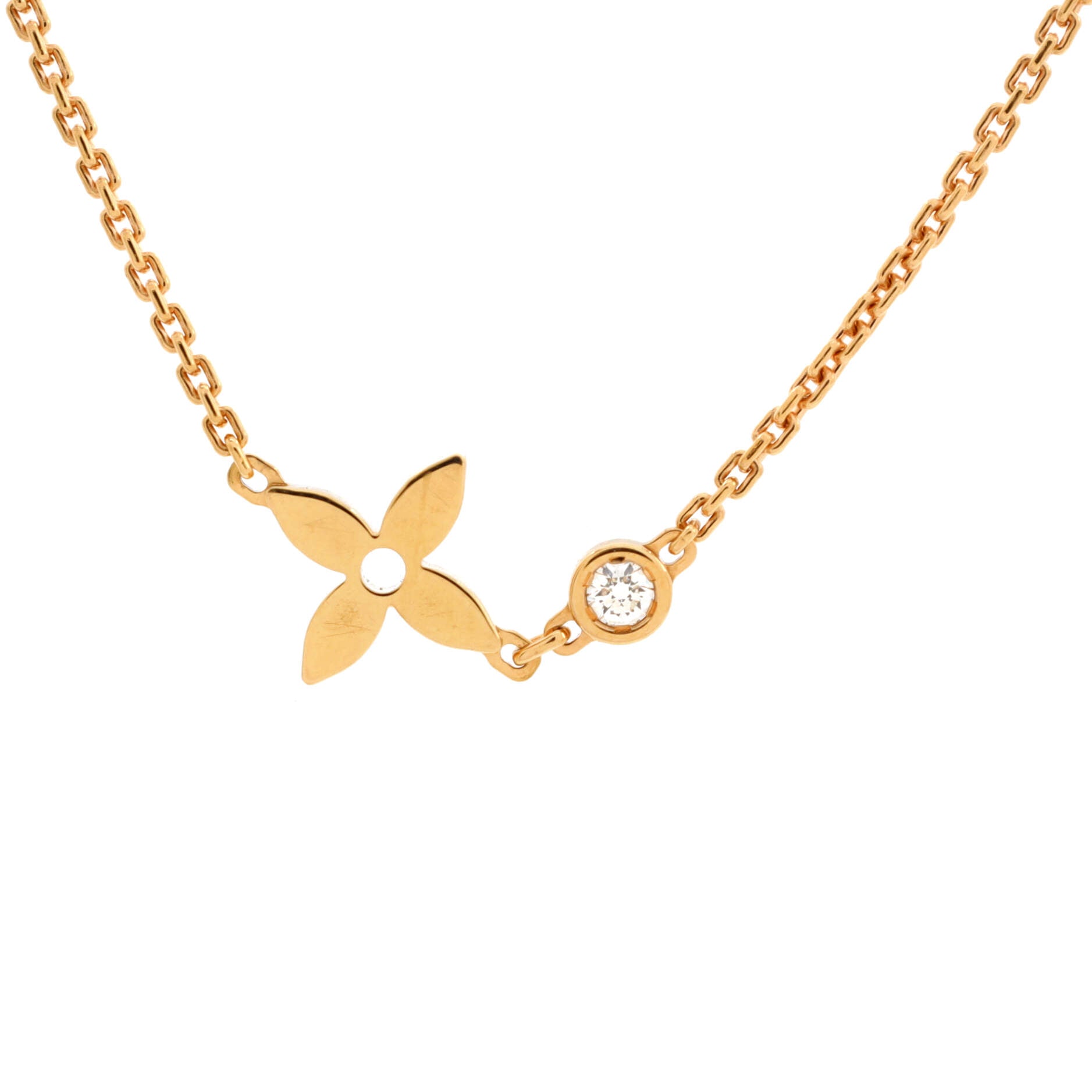 Monogram Idylle Necklace 18K Rose Gold with Diamond
