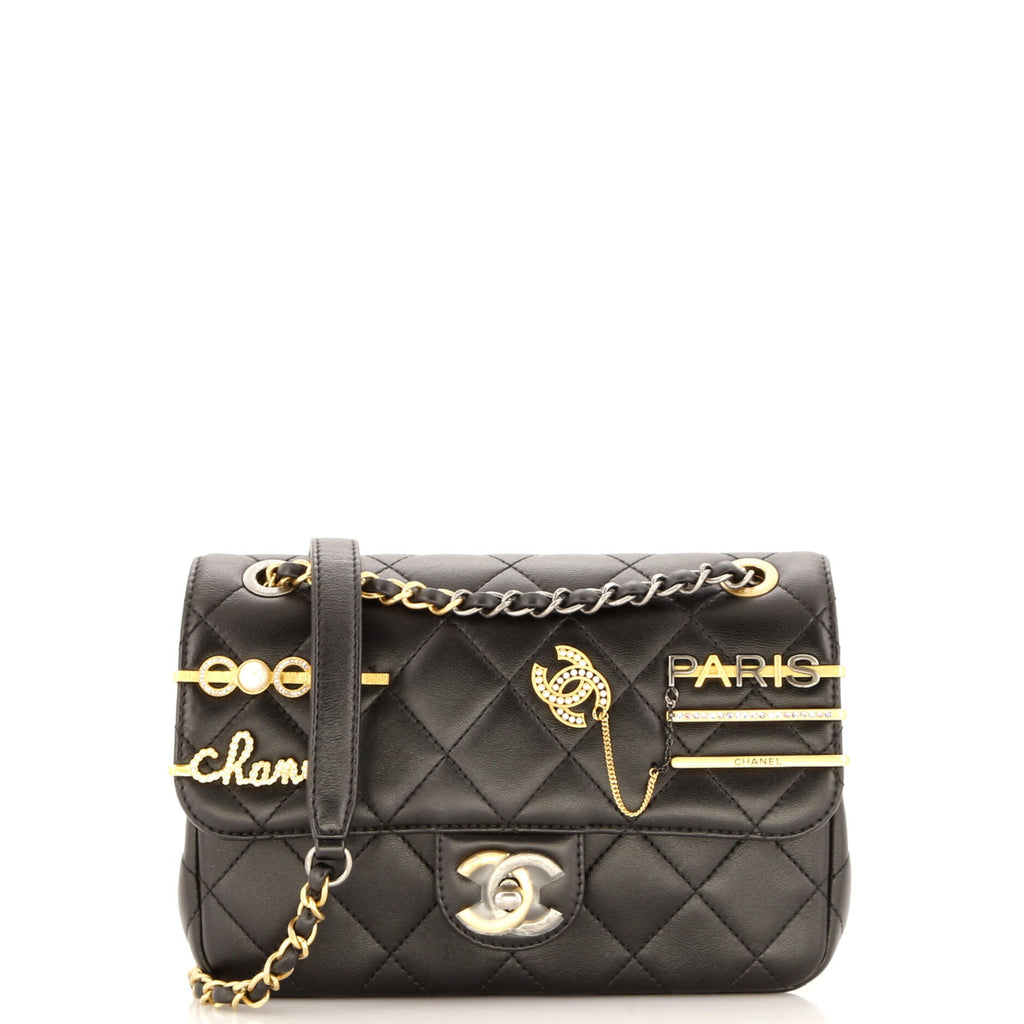 Coco Clips Flap Bag Embellished Quilted Lambskin Small