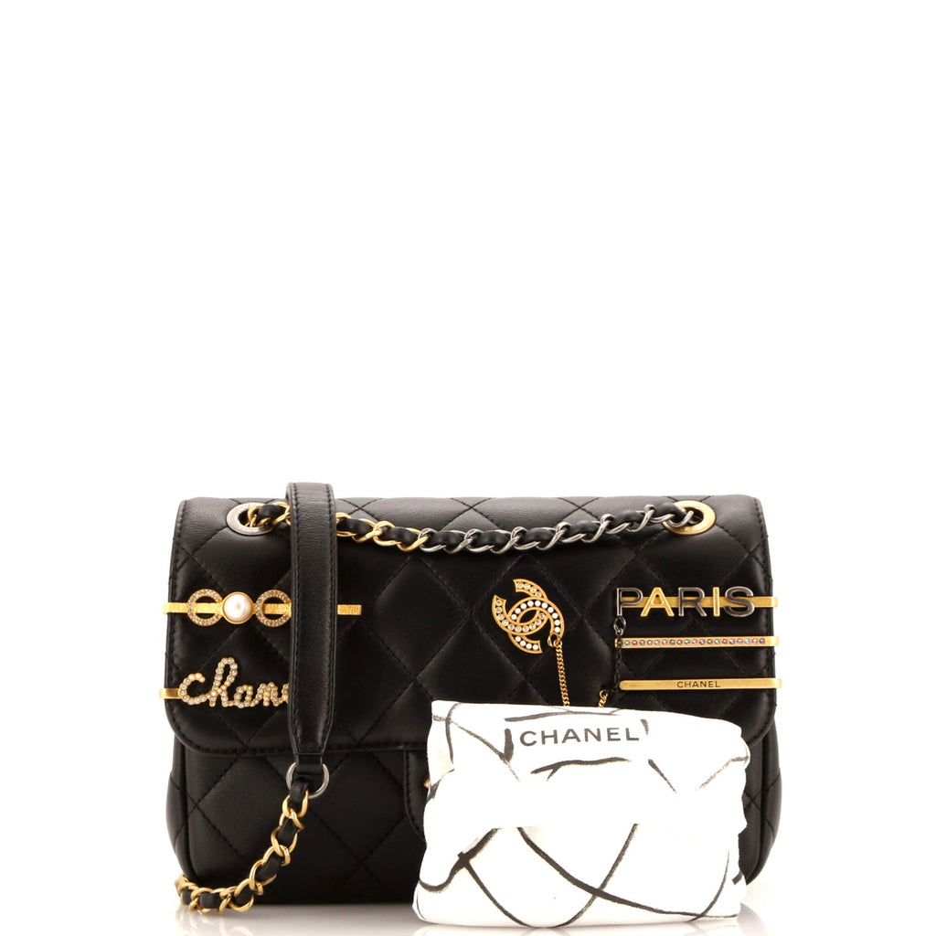 Coco Clips Flap Bag Embellished Quilted Lambskin Small
