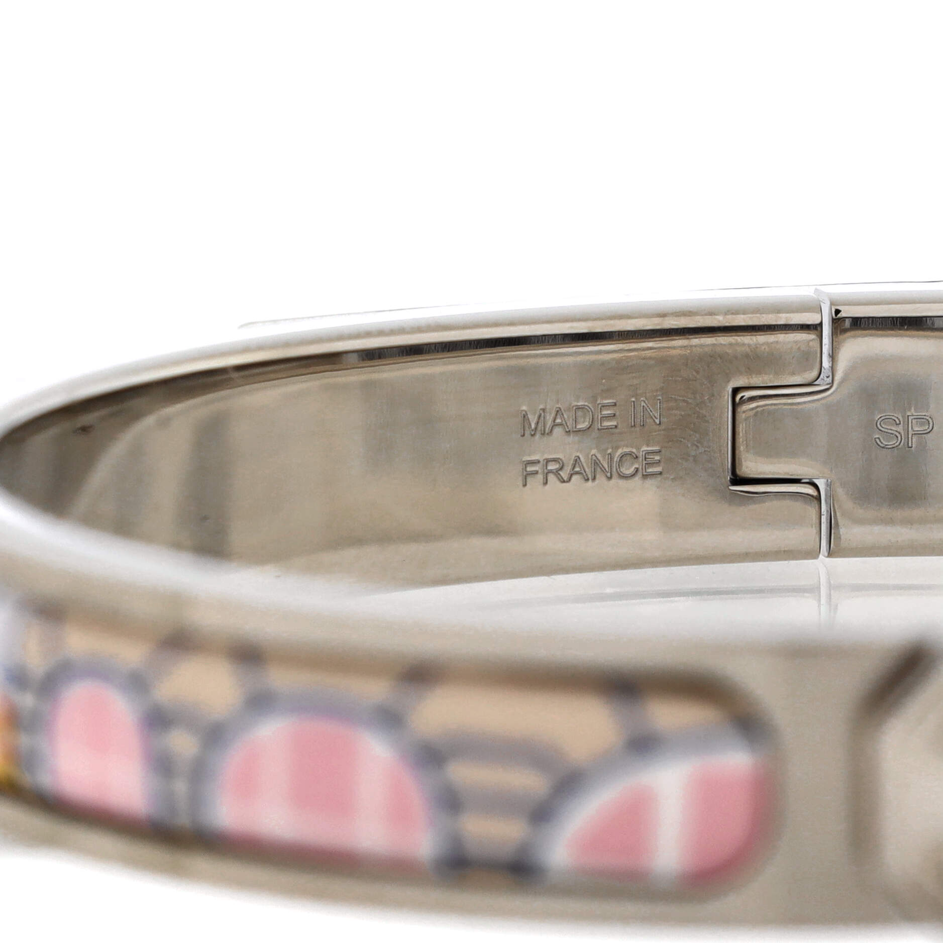 Mini Clic Kelly Bracelet Metal and Printed Enamel Narrow